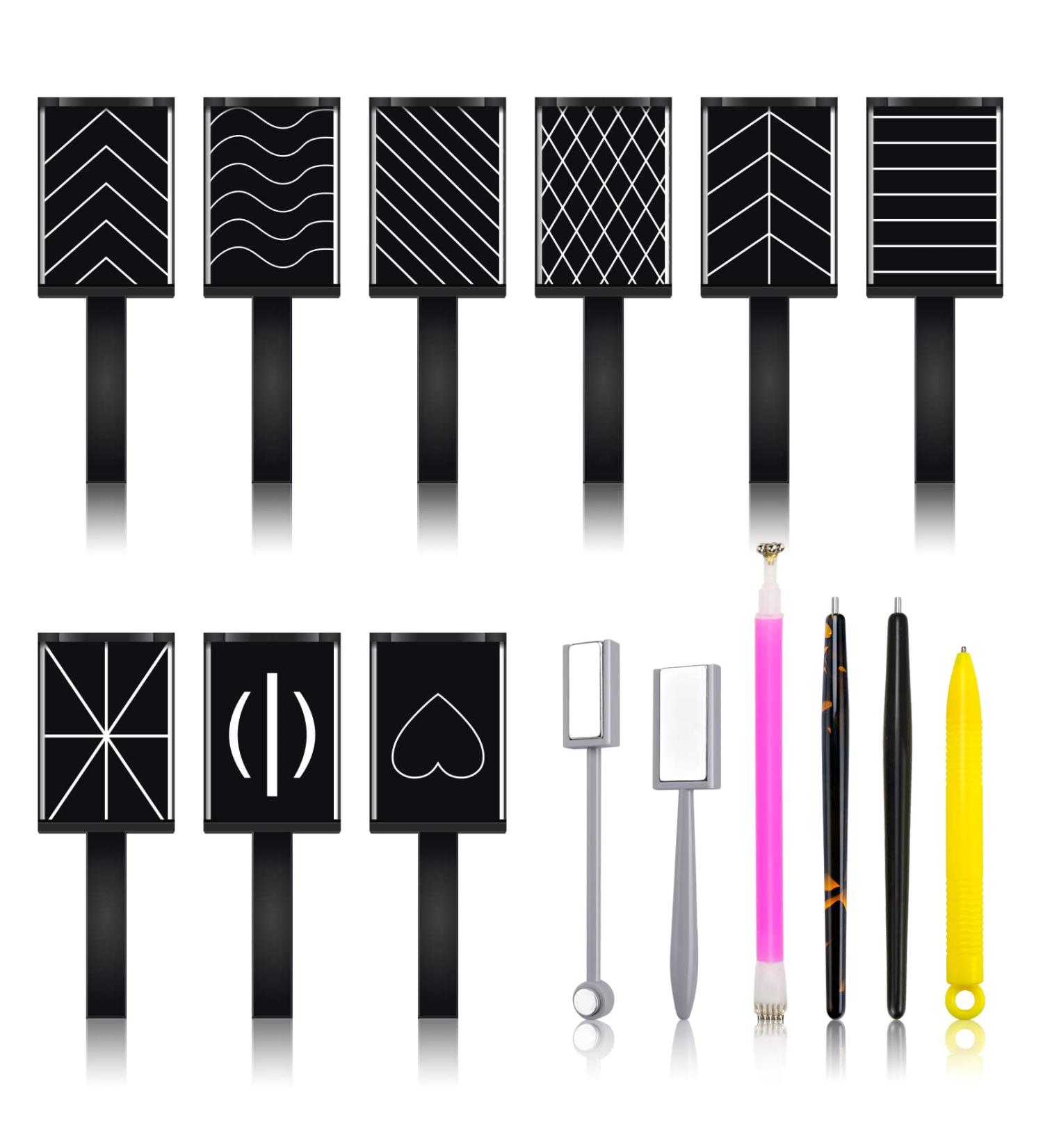15PCS Cat Eye Gel Polish Magnet Nail Art Tool Set - Flower Design Pens, Strong Magnet Stick for DIY Nail Salon at Home - Buy Online on SooperMarket.com