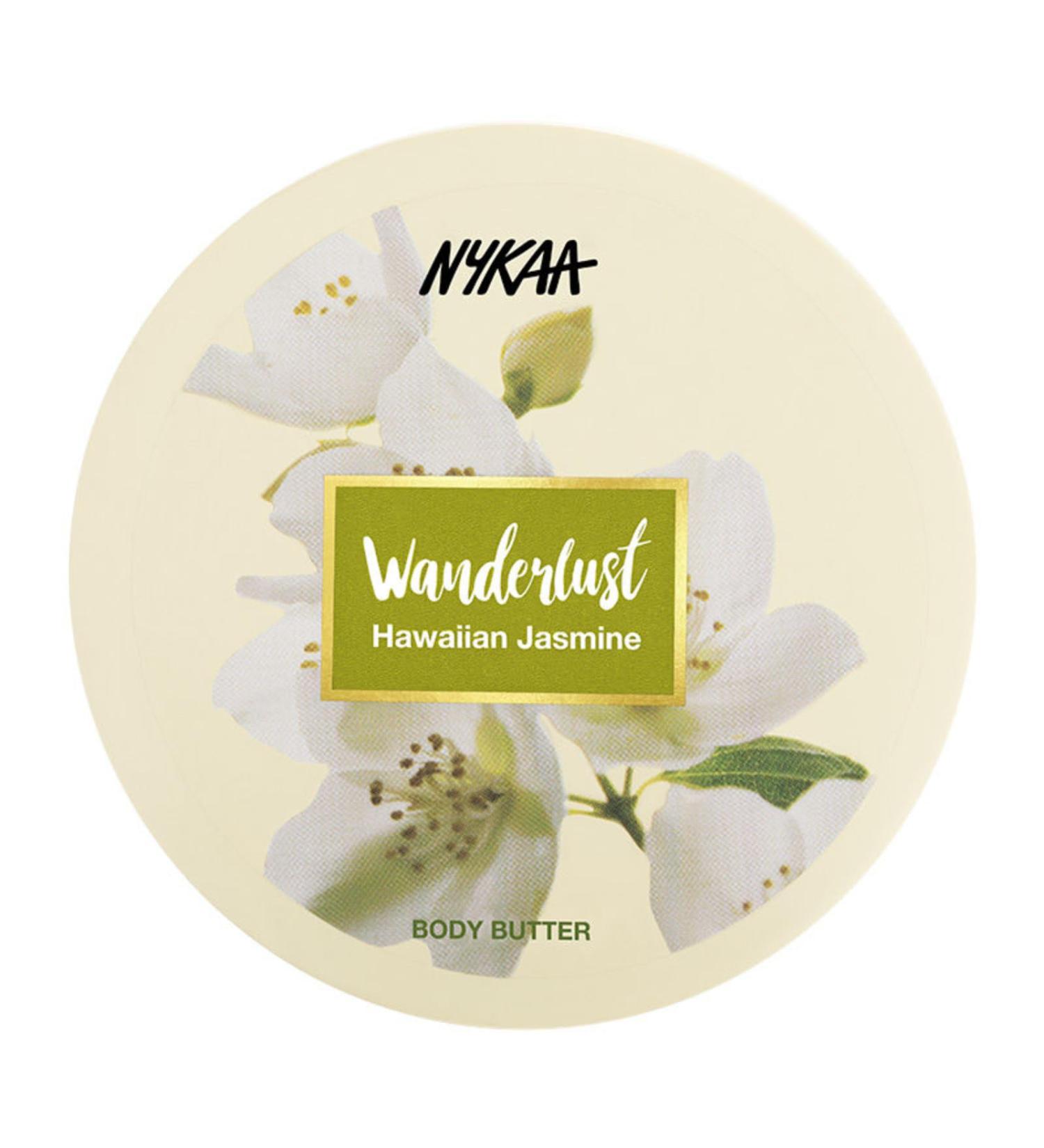 Nykaa Naturals Wanderlust Body Butter - Hawaiian Jasmine - Vegan Cruelty-Free - Enriched with Shea Cocoa Butter & Almond Oil - 6.7 oz - International Shipping Available - Buy Online on SooperMarket.com