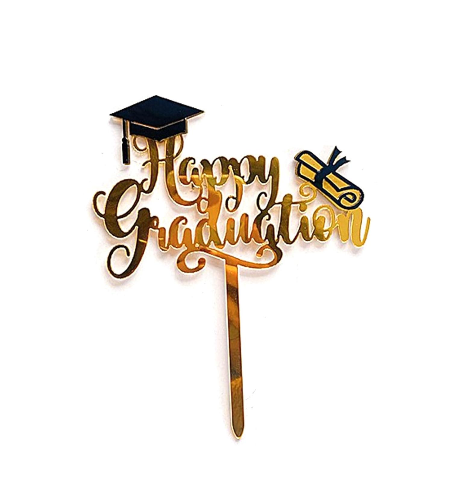Graduation Cap Cake Topper Acrylic Pick Gift Son Daughter Classmate Friends Bachelor Cap Acrylic Cupcake Topper Graduation Cake Decoration - Buy Online on SooperMarket.com