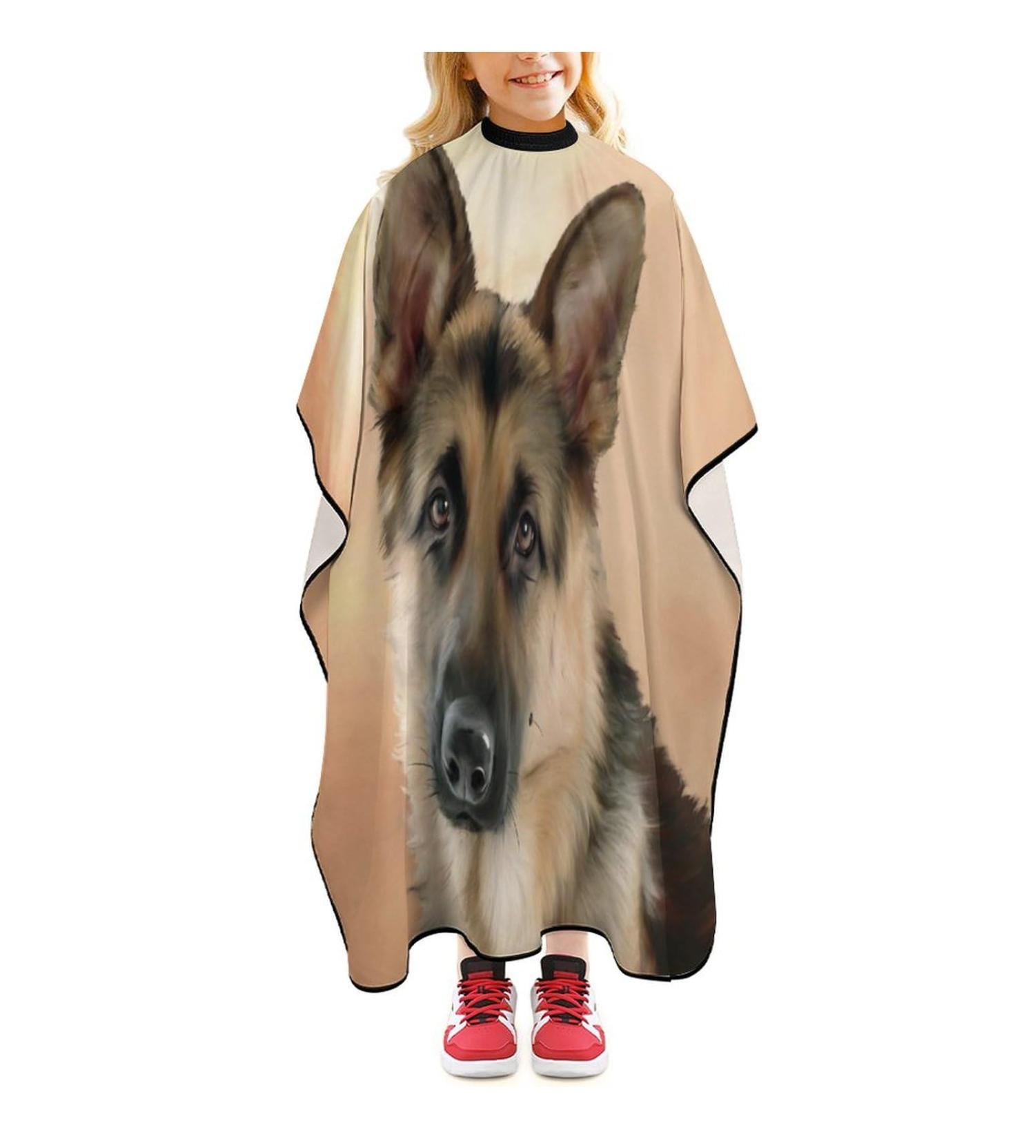 Shop Cute German Shepherd Dog Barber Cape | Professional Hair Cutting Apron for Kids - Buy Online on SooperMarket.com
