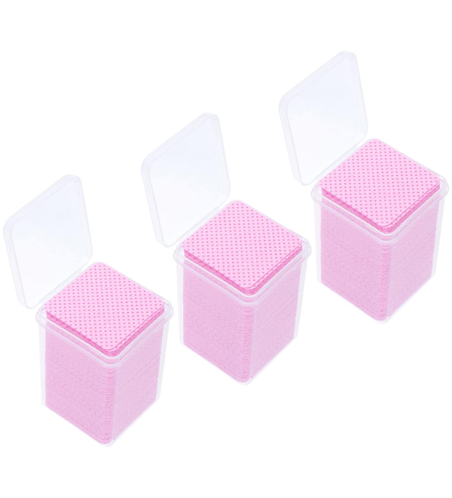 Beaupretty 600pcs Glue Cleaning Pads - Cotton Fabric Wipes for Eyelash Extensions Makeup Removal & Manicure - Pink | International Shipping Available - Buy Online on SooperMarket.com
