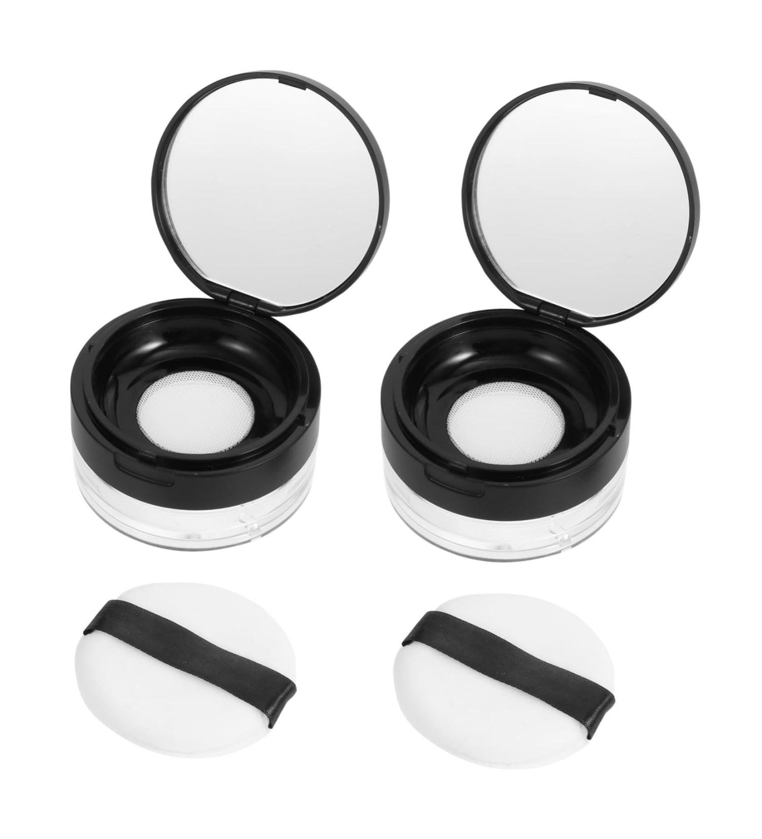 FOYTOKI 2pcs Elastic Mesh Loose Powder Box DIY Powder Case Travel Powder Case Makeup Powder Case Abs Black - Buy Online on SooperMarket.com