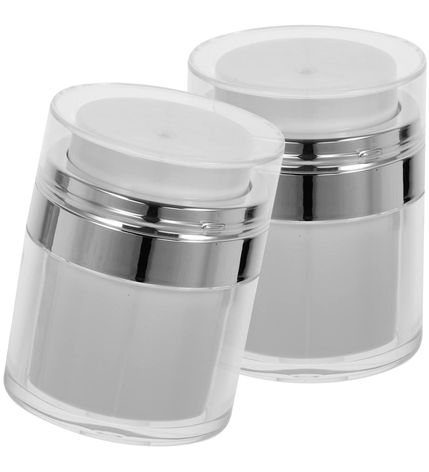 LALAFINA 2PCS 30ML Airless Pump Jars Airless Cosmetic Containers Refillable Lotion Jar Travel Lotion Dispenser for Creams Gels Lotions - Buy Online on SooperMarket.com