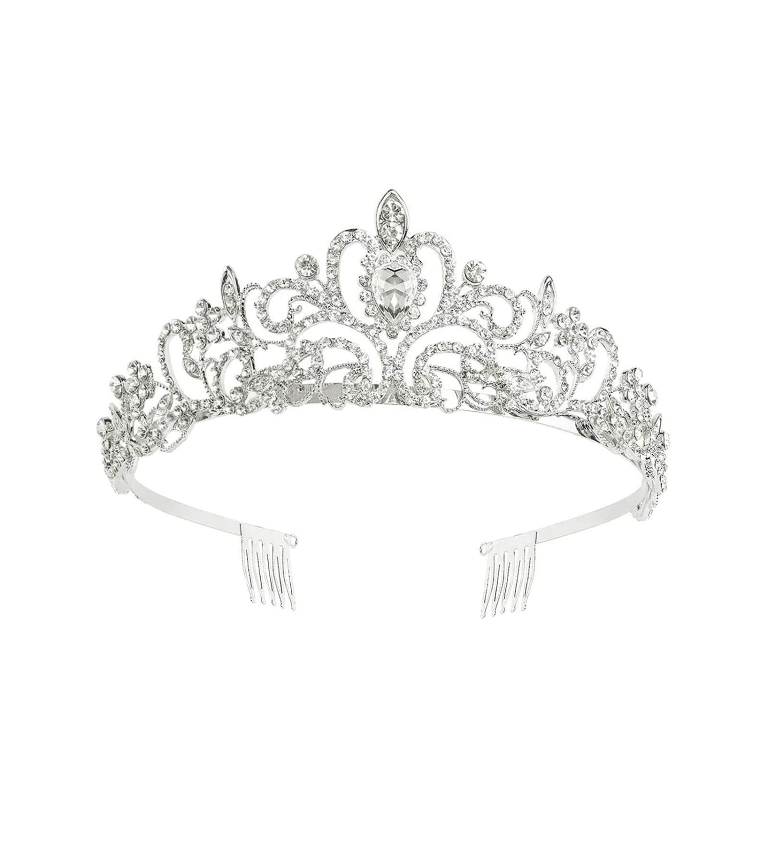 Tiara Crown Crystal Rhinestone Bridal Princess Headband with Comb for Women Bridal Party Wedding Birthdays Anniversaries - Buy Online on SooperMarket.com