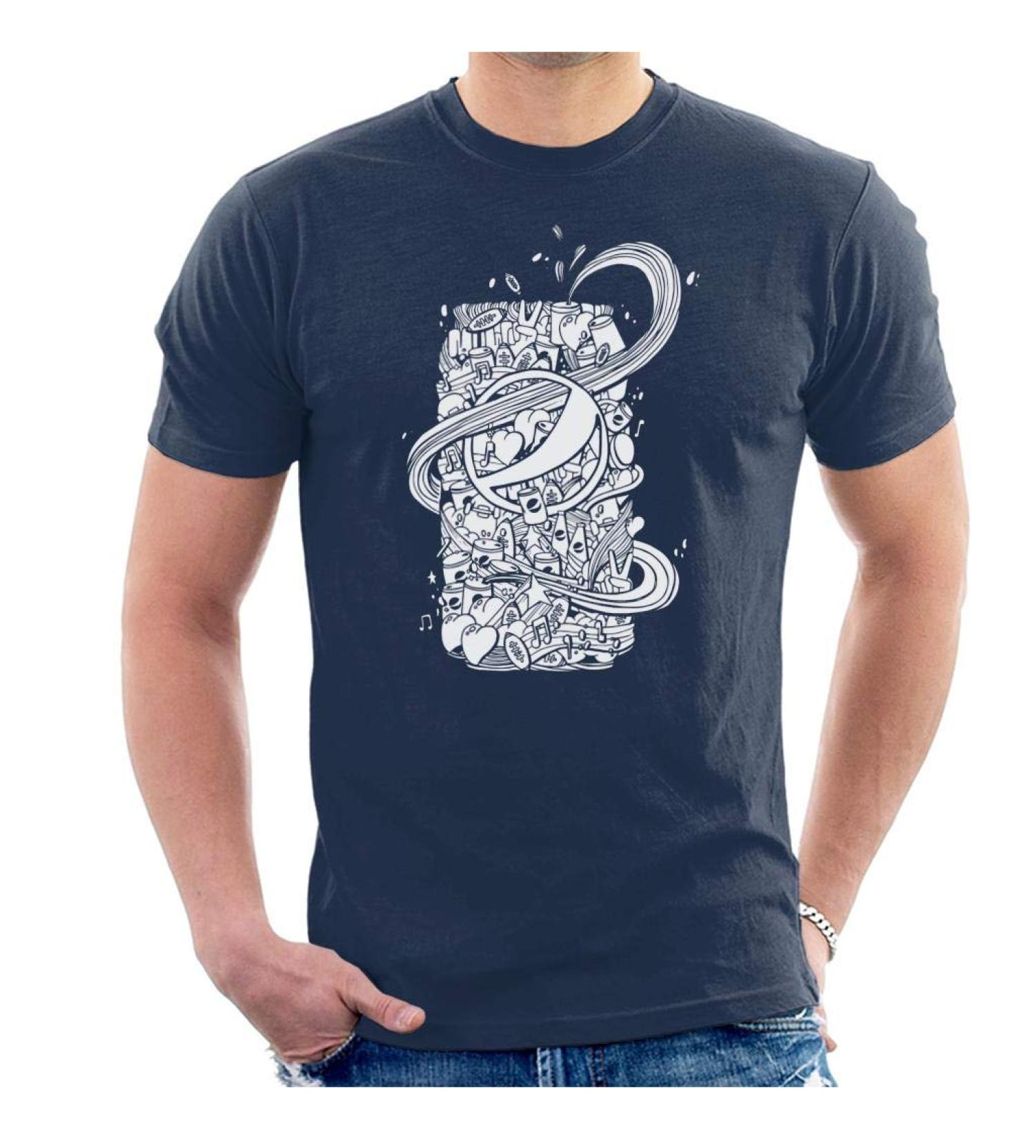 All+Every Pepsi White Doodle Can Men's T-Shirt M Navy Blue - Buy Online on SooperMarket.com