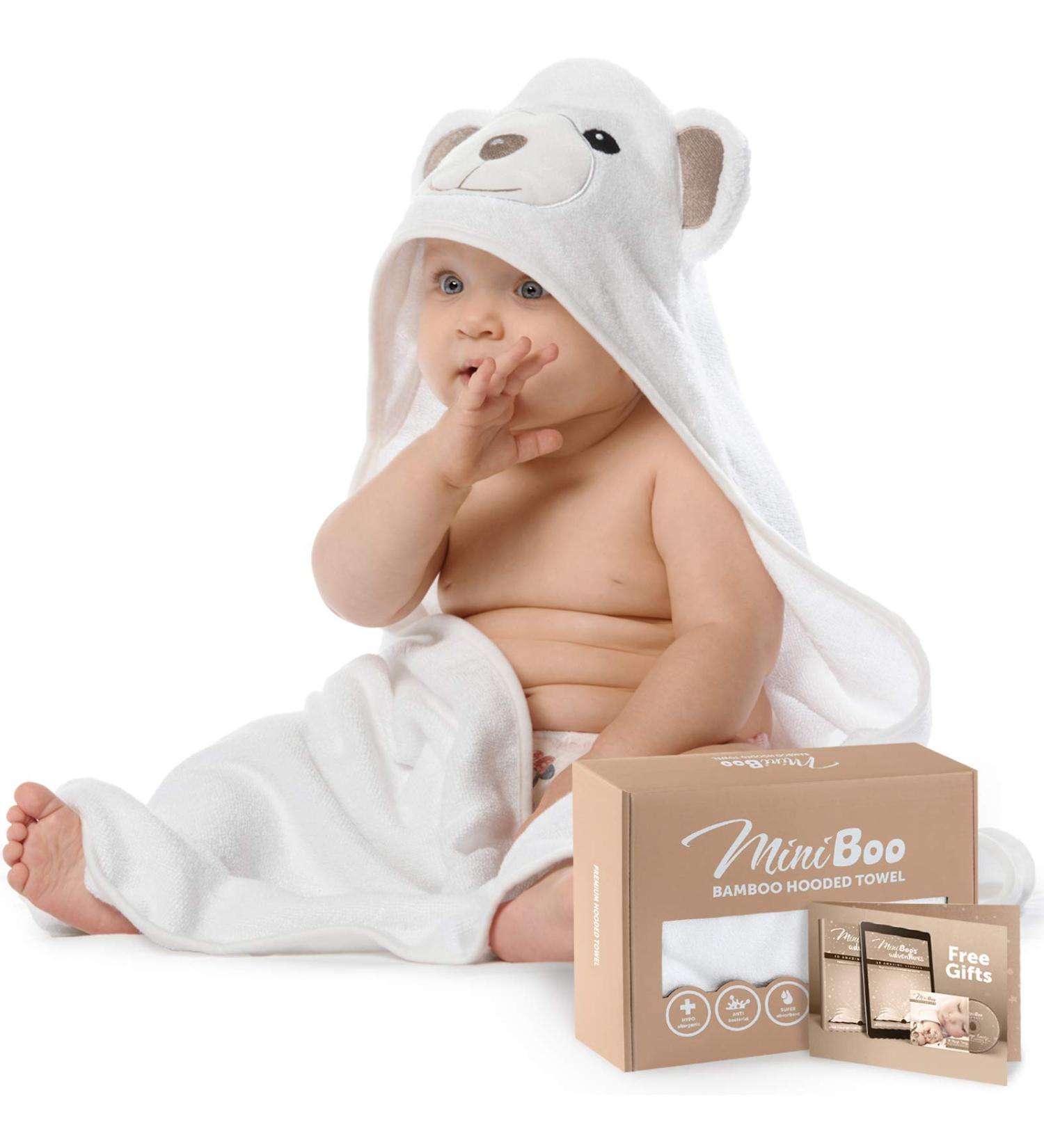Premium Organic Bamboo Baby Hooded Towel | Ultra Soft & Hypoallergenic Baby Towels for Infant & Toddler | Perfect Baby Gift - Buy Online on SooperMarket.com