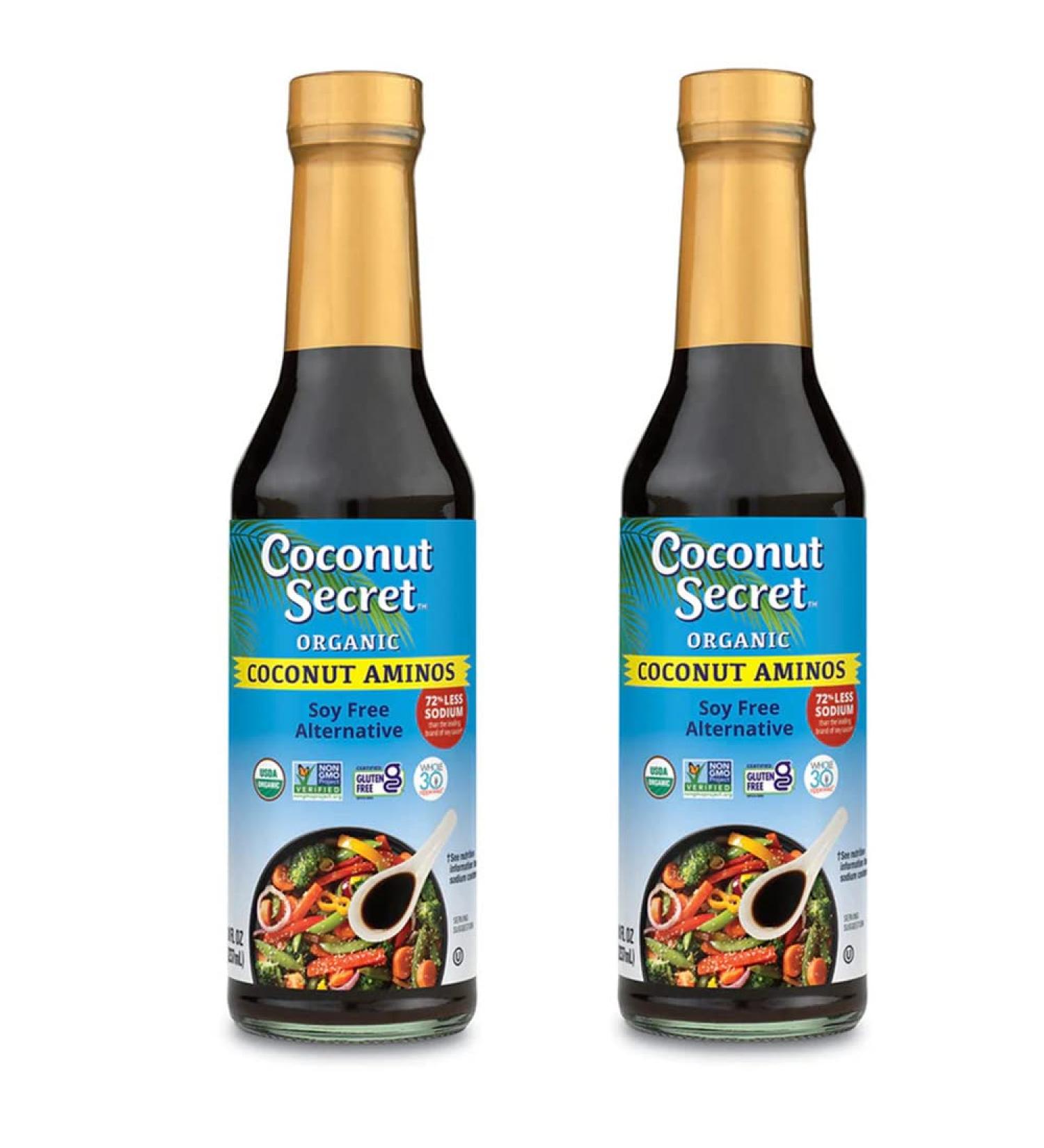 Coconut Secret Coconut Aminos Low Sodium Soy Sauce Alternative, Low-Glycemic - Organic, Vegan, Non-GMO, Gluten-Free, Kosher - Keto, Paleo - 96 Total Servings, 8 Fl Oz (Pack of 2)