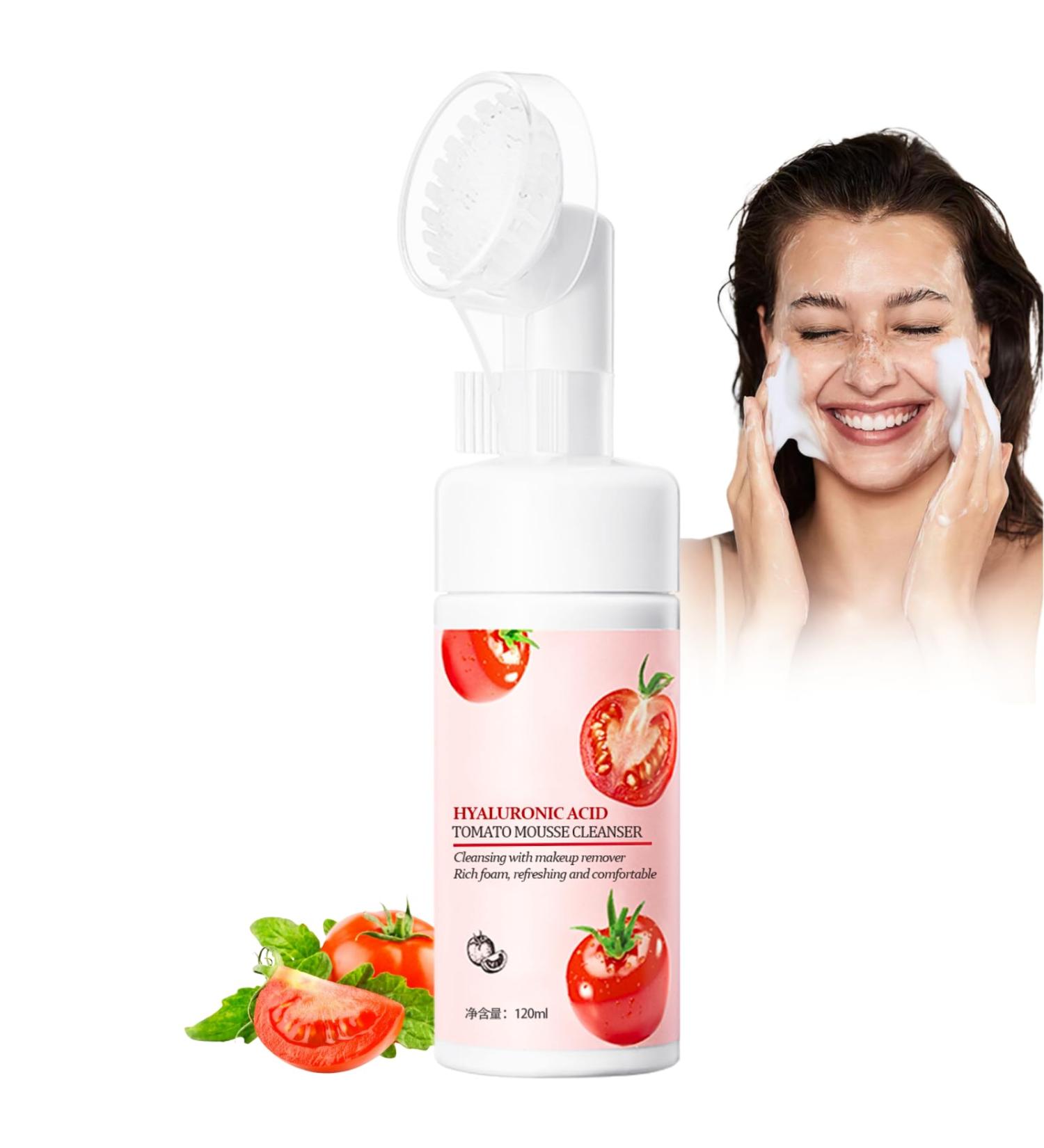 Tomato Foaming Cleanser Hyaluronic Acid Foaming Facial Cleanser Sensitive Face Wash With Hyaluronic Acid Tomato Facial Cleanser For Dry Skin Remove Impurities & Control Shine 100ml - Buy Online on SooperMarket.com