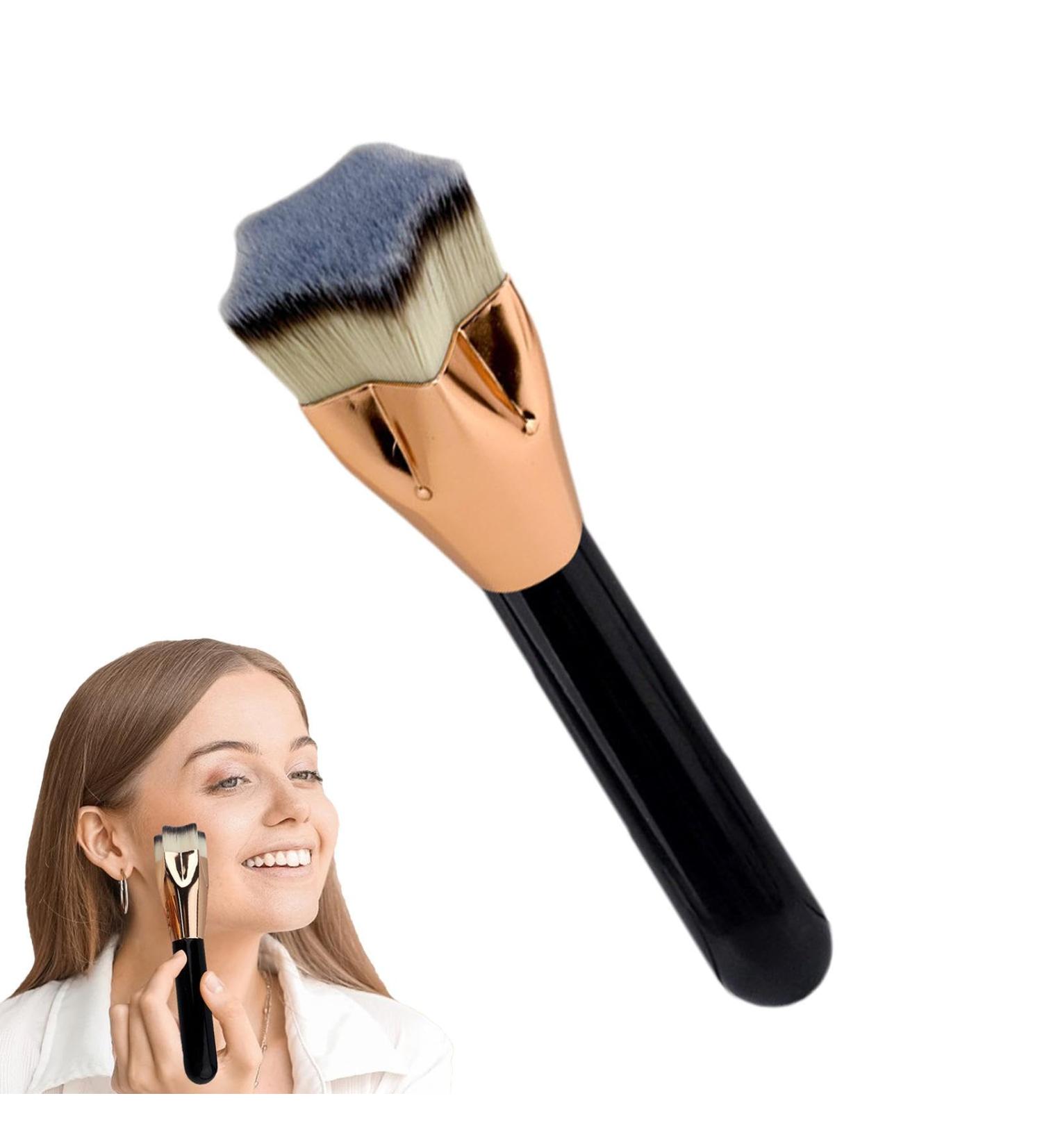 Teksome Foundation Brush Contour Soft Makeup Brush Pentagram Shaped Women Cosmetics Buffing Blending Brush with Ergonomic Handle for Business Trip Dating - Buy Online on SooperMarket.com