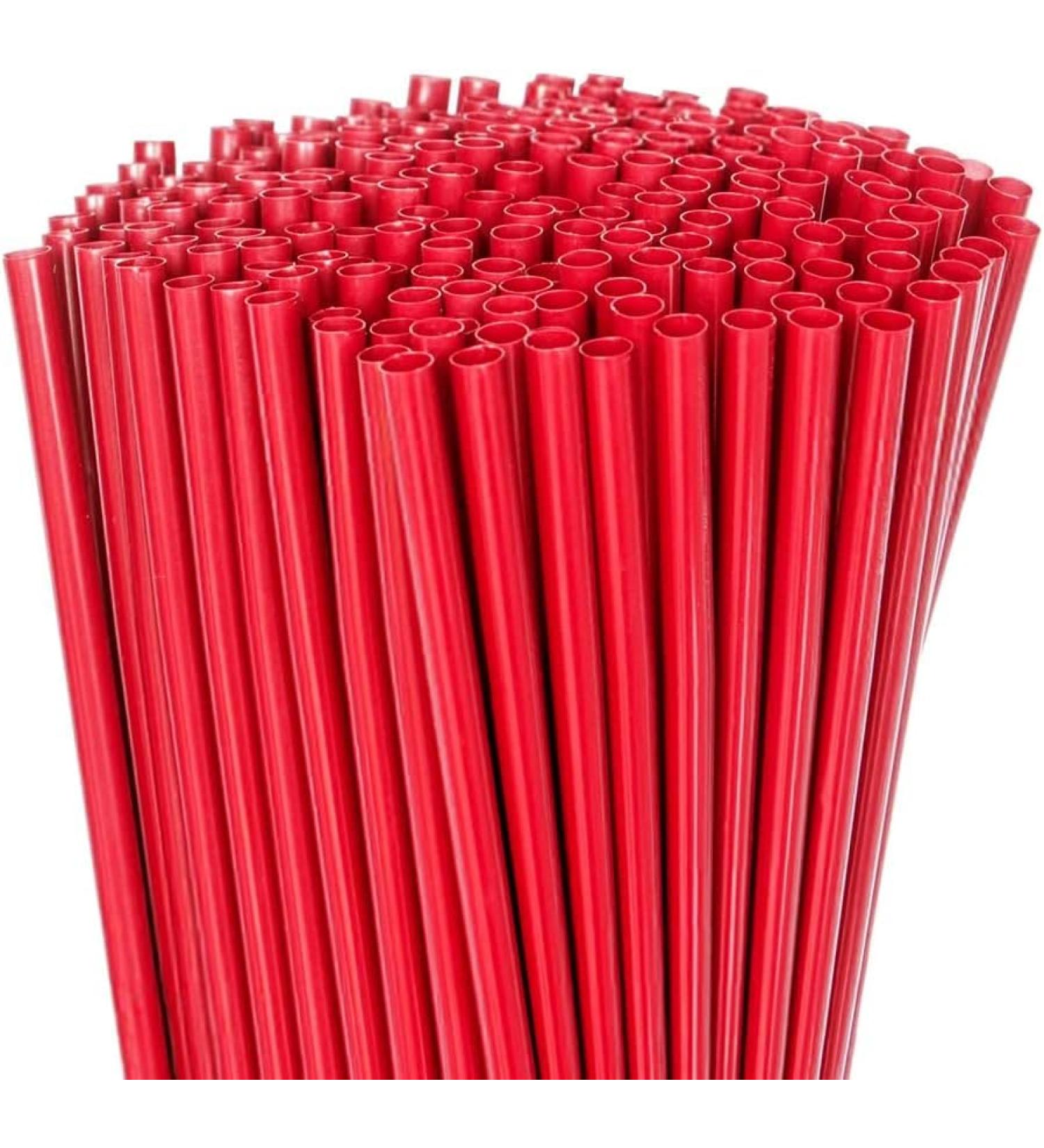 Pack of 500 - Heat Resistant Disposable Drinking Straws 20cm Long Standard Size (Red 500) - Buy Online on SooperMarket.com