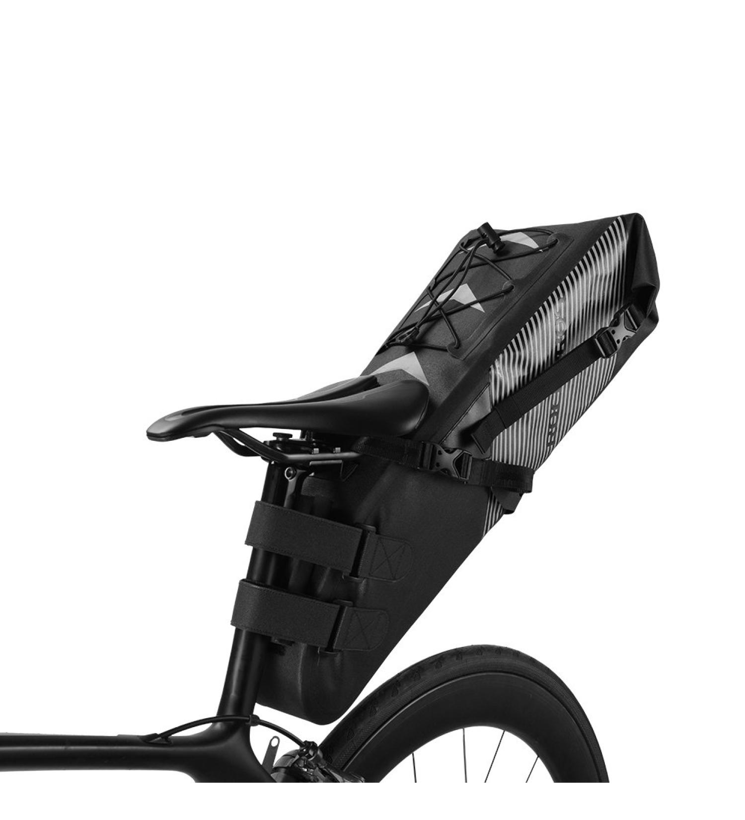 ROCKBROS 100% Waterproof Bicycle Saddle Bag - IPX7 10L Rear Wheel & Seat Bag | Perfect for Cycling Adventures - Buy Online on SooperMarket.com