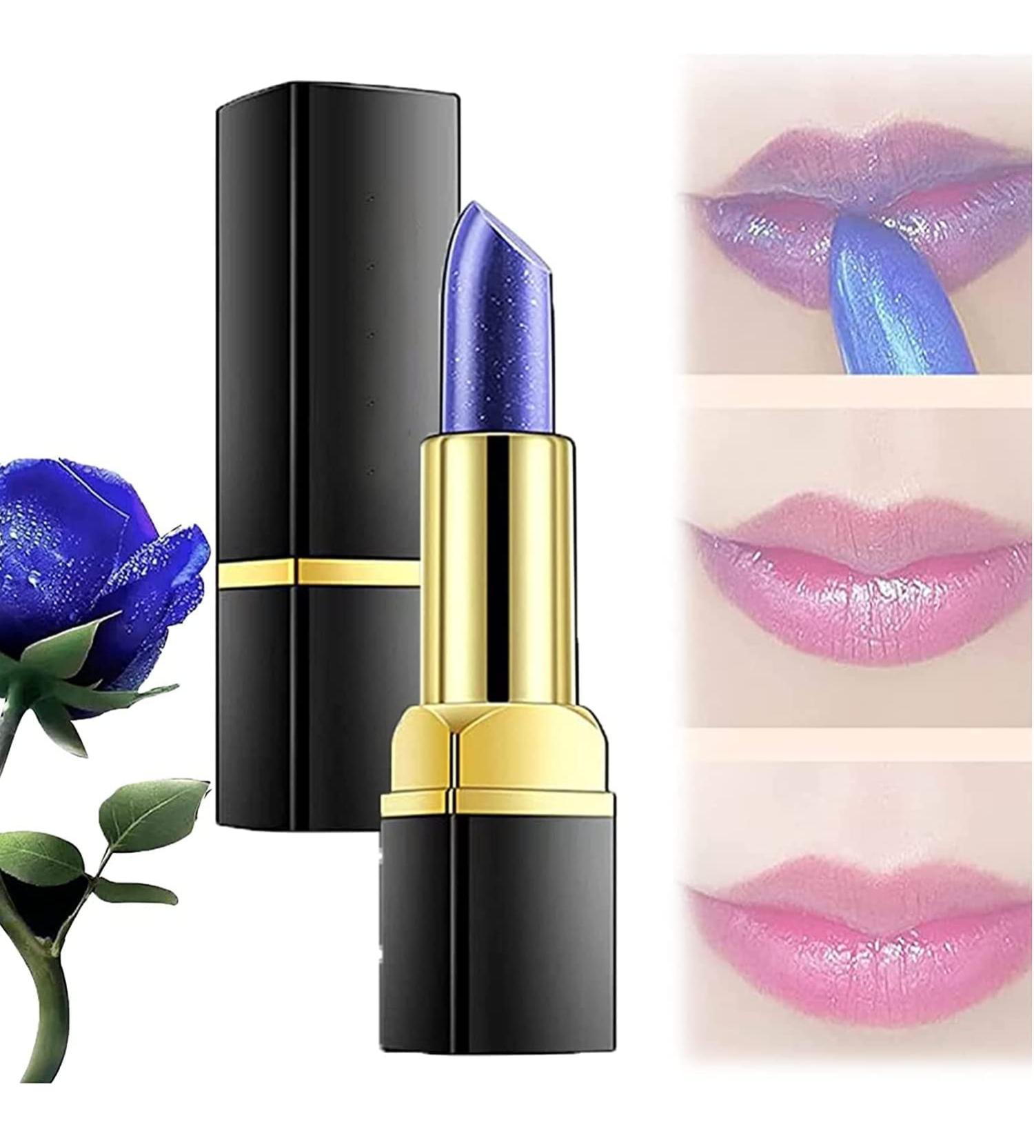 Magic Temperature Color Changing Lip Balm Set Yanqina Lippenstift Color Change-Blue Rose Lipstift-Magic discoloration Blue-rose temperature change lipstick (2 pieces)