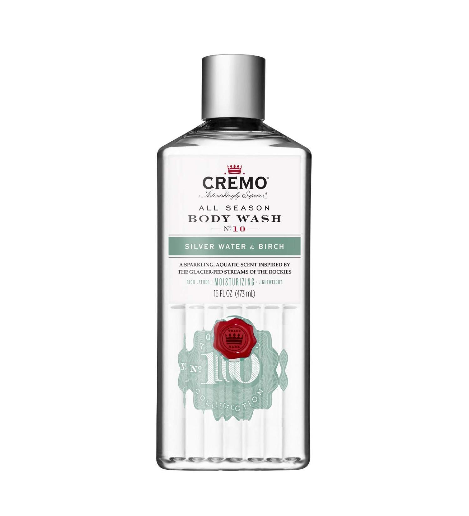 Cremo All Season Body Wash No. 10 - Silver Water & Birch | 16 fl oz (473 ml) - Refreshing Clean & Moisturizing - Buy Online on SooperMarket.com