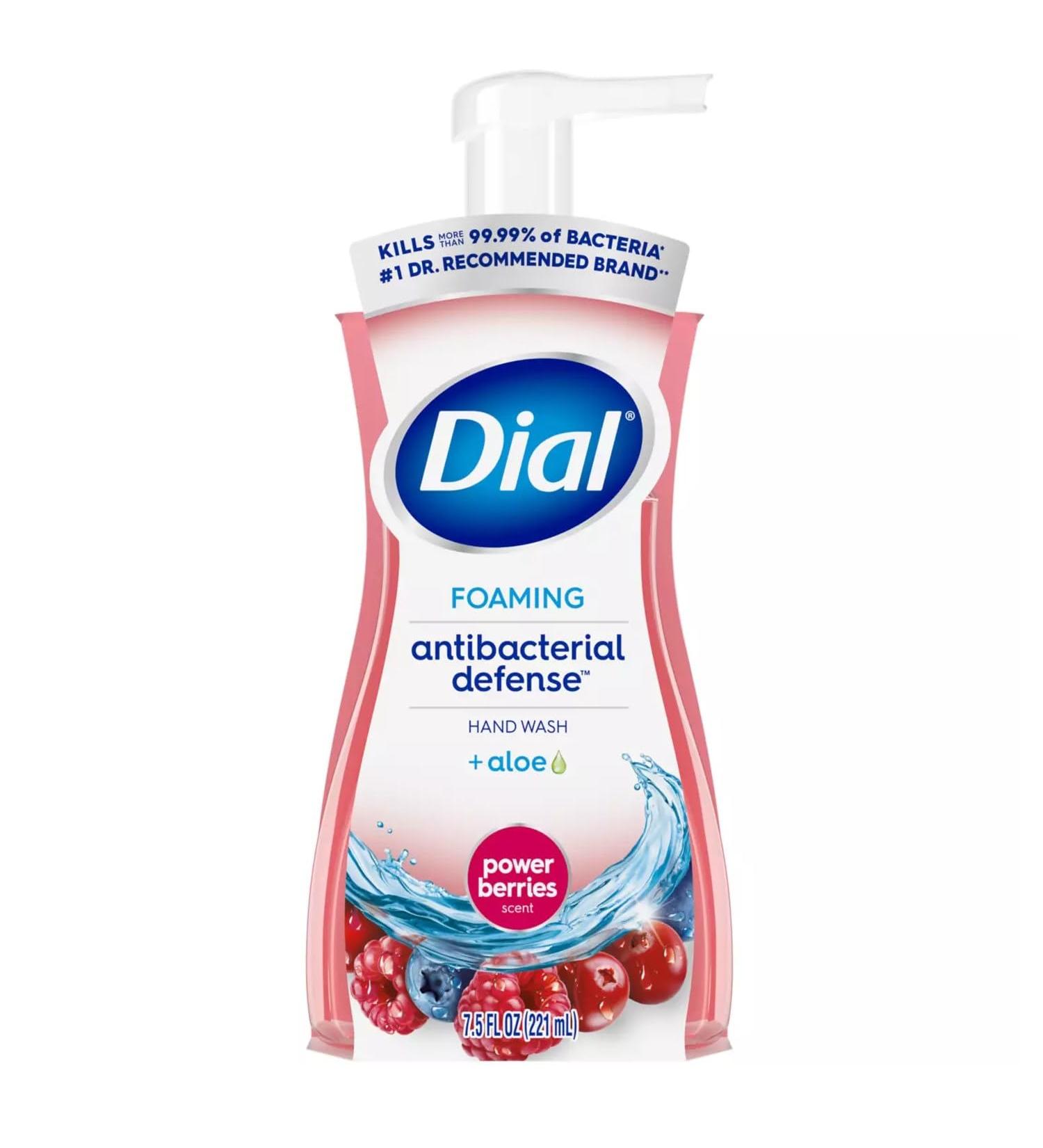 Dial Antibacterial Foaming Hand Wash - Power Berries 7.5 Oz Pump Bottle | Bulk 8/Carton - Shop Now - Buy Online on SooperMarket.com