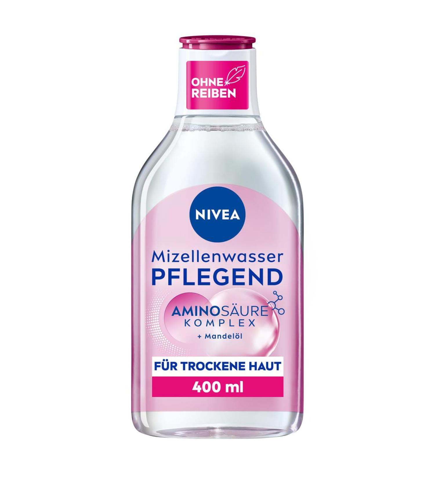 Nivea Nourishing Micellar Water for Dry Skin | Moisturizing Facial Cleanser with Almond Oil & Amino Acids (400ml) - Buy Online on SooperMarket.com