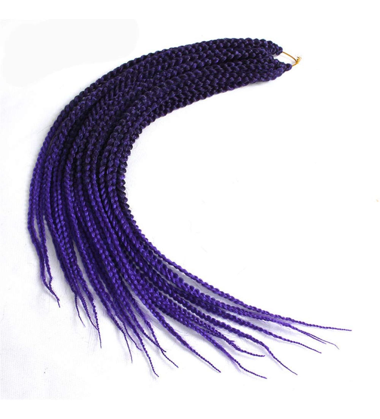 6 Packs Eunice Hair Long Braids Extensions 24 Inch - T1B/Purple Kanecalon for DIY Crochet - 100g/Pack - Buy Online on SooperMarket.com
