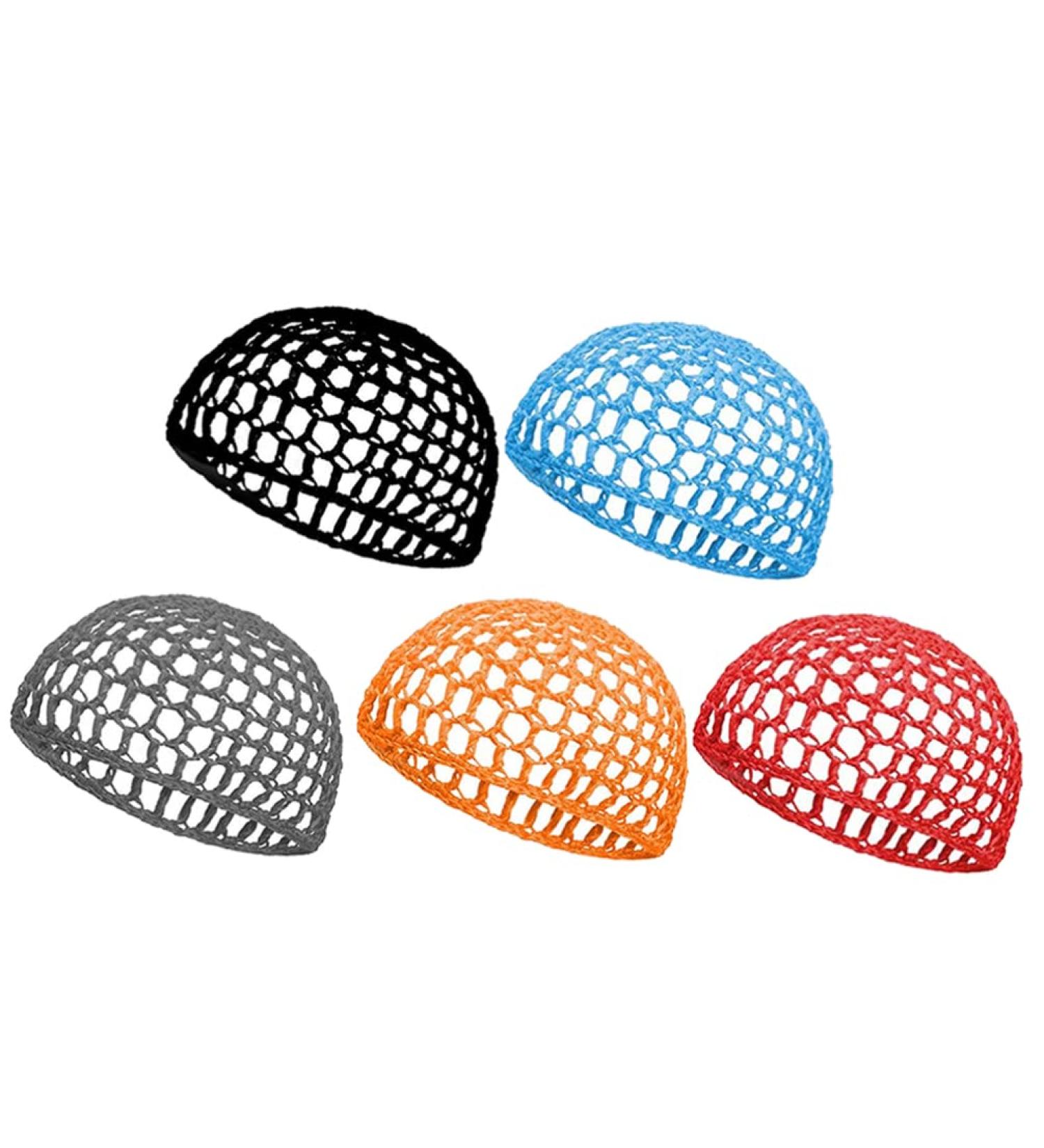 KALLORY 5Pcs Colorful Mesh Crochet Hair Net - Stylish Knit Hair Snood Cover for Women - Buy Online on SooperMarket.com