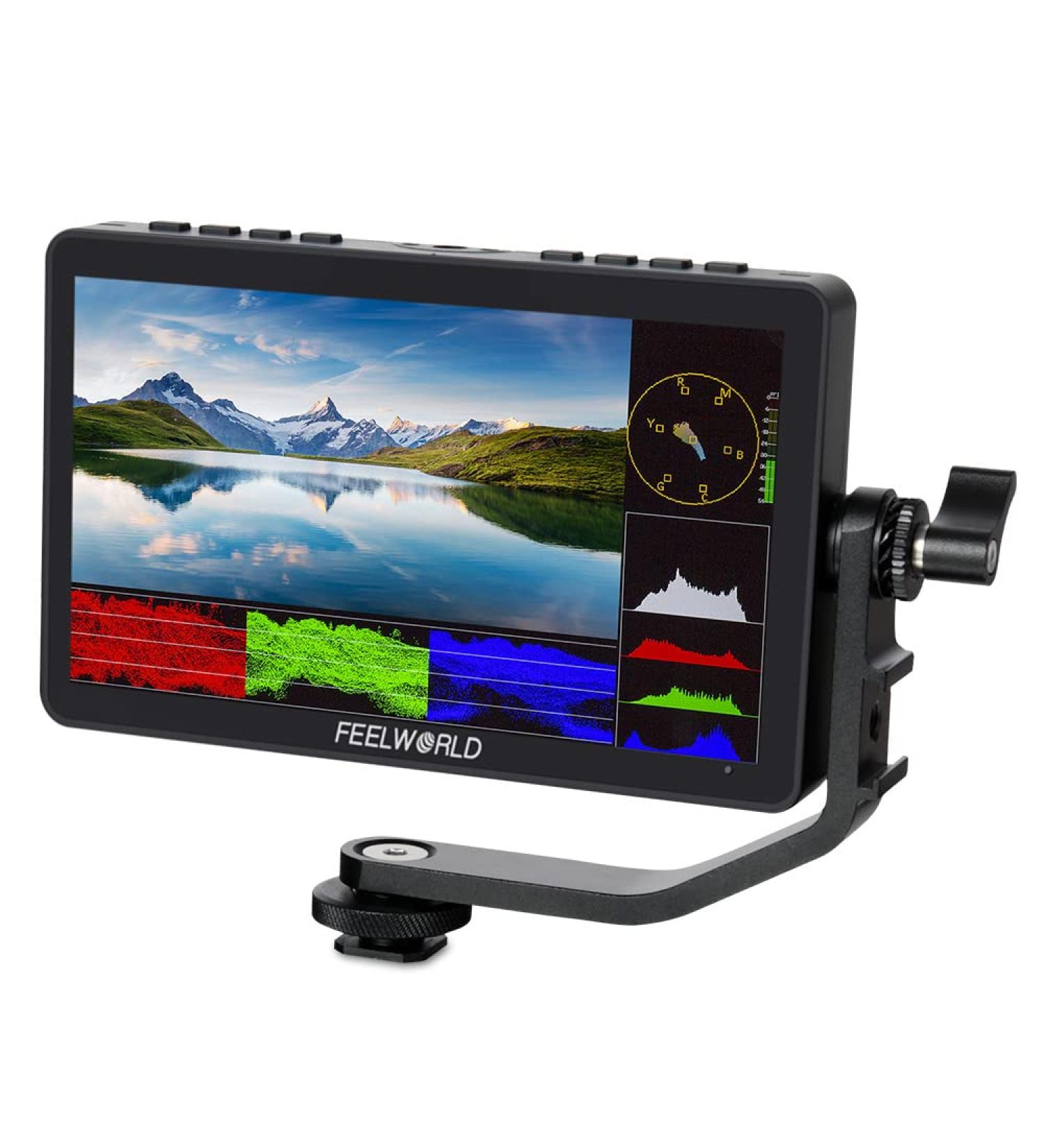 Feelworld F5 Pro V4 6 Touch Screen DSLR Camera Monitor - 3D LUT, F970 Kit, Wireless Transmission - IPS FHD 1920x1080, 4K HDMI, Tilt Arm - Buy Online on SooperMarket.com