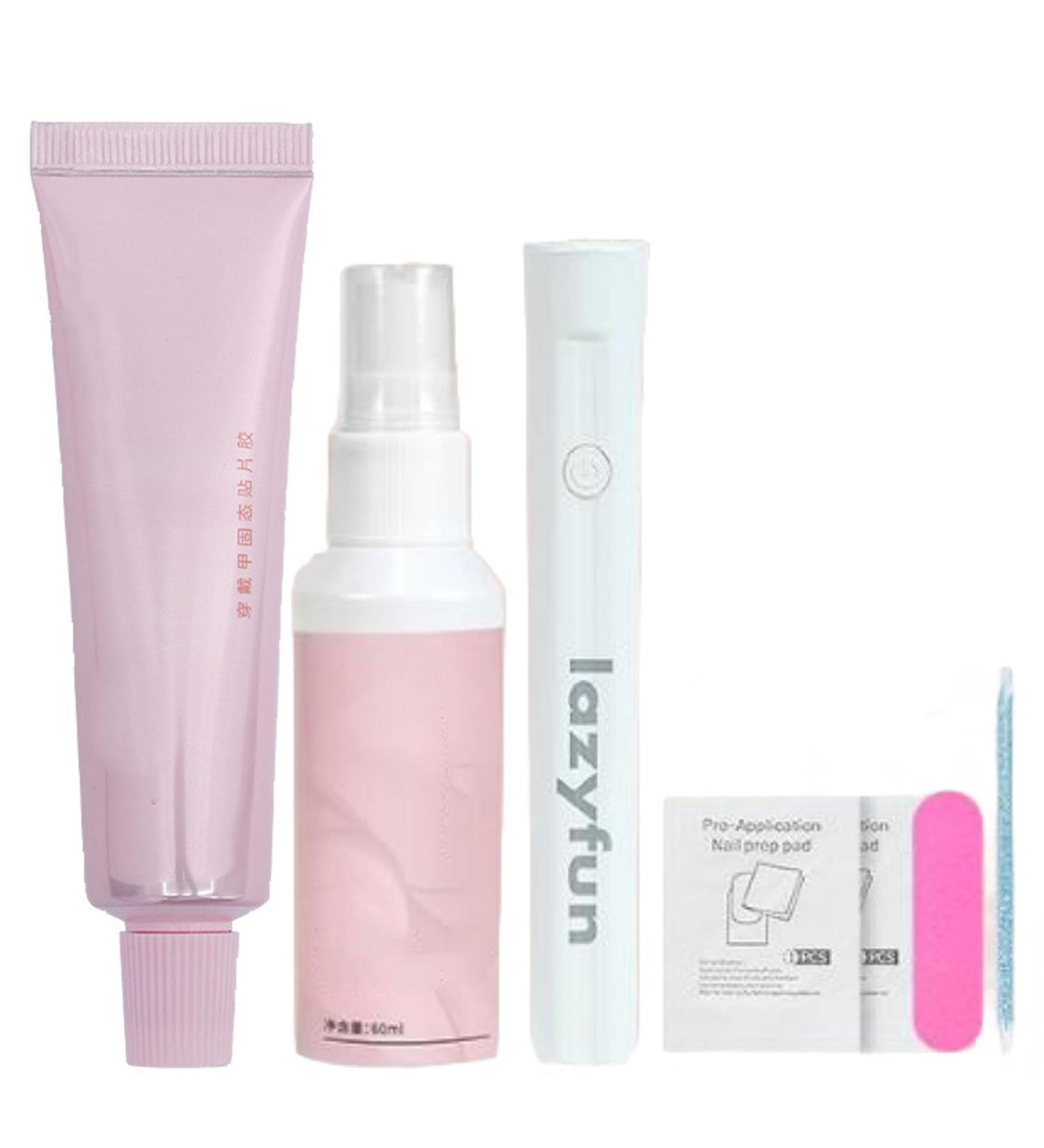 GeRRiT Lazyfun Value Set Solid Glue Multifunctional Nail Art Tool Nail Glue Super Strong Nail Glue for Nail Extension (Glue + Remover + Nail Lamp) Four Piece Set - Buy Online on SooperMarket.com