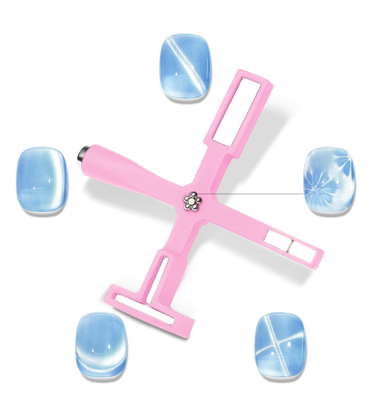 MIZHSE 5 in 1 Cat Eye Nail Magnet Tool | Multi-Function Magnetic Stick for 3D Nail Art | DIY & Salon Essential | Pink - Buy Online on SooperMarket.com