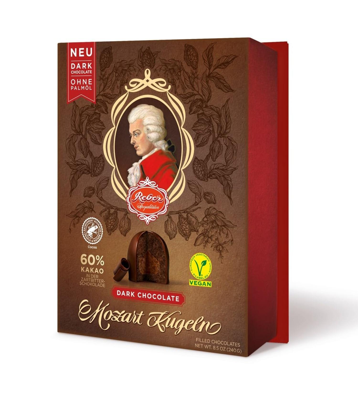 Buy Mozart Balls Dark Chocolate 12 Pack - Double Layer with Pistachio Marzipan & Hazelnut Nougat - Gourmet 240g Treats for International Shipping - Buy Online on SooperMarket.com