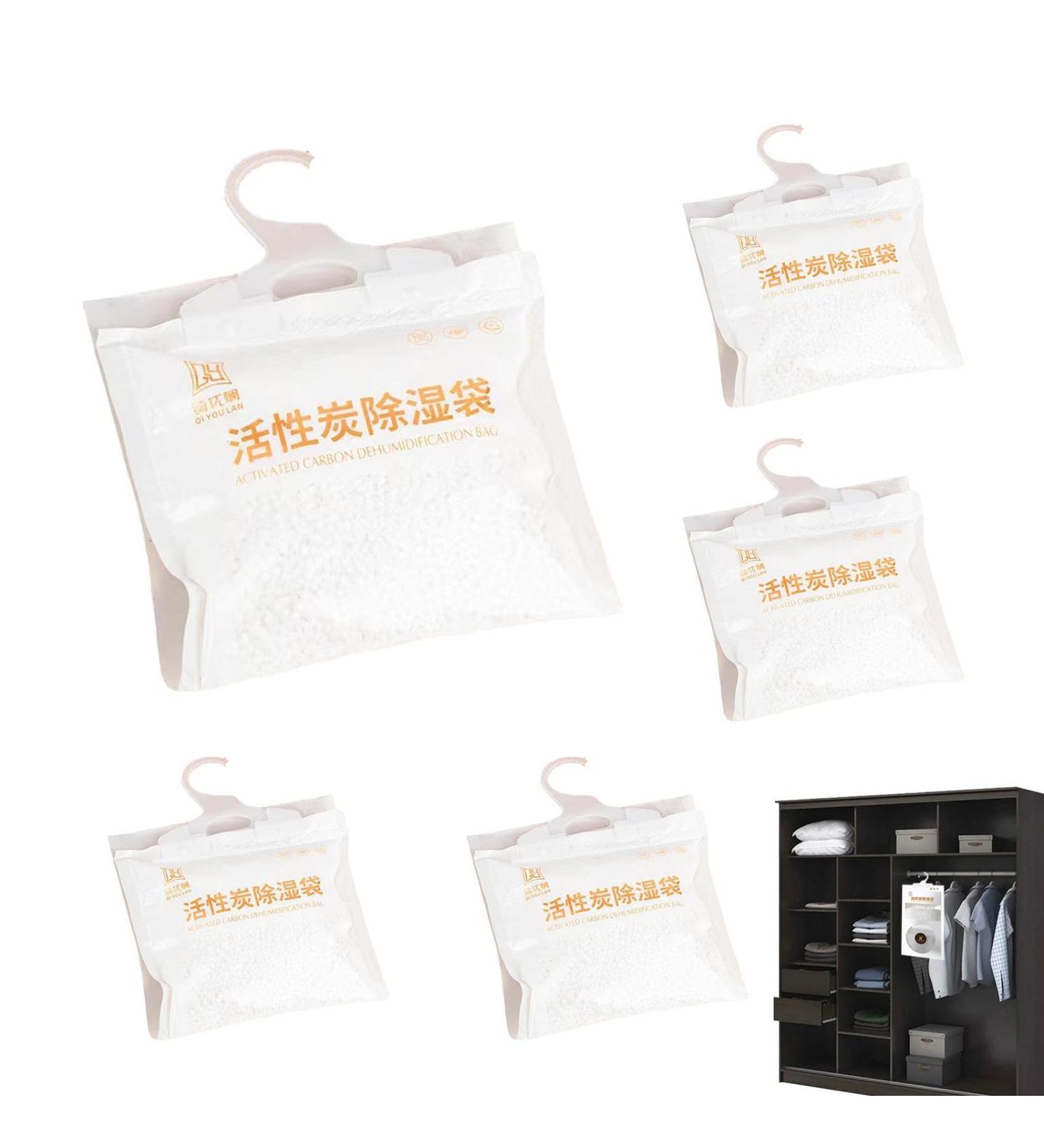 Teksome Moisture Absorber | High-Hygroscopic Hanging Air Purifier for Bathrooms Bedrooms Closets & Kitchens - 100g (5 Bags) - International Shipping Available - Buy Online on SooperMarket.com