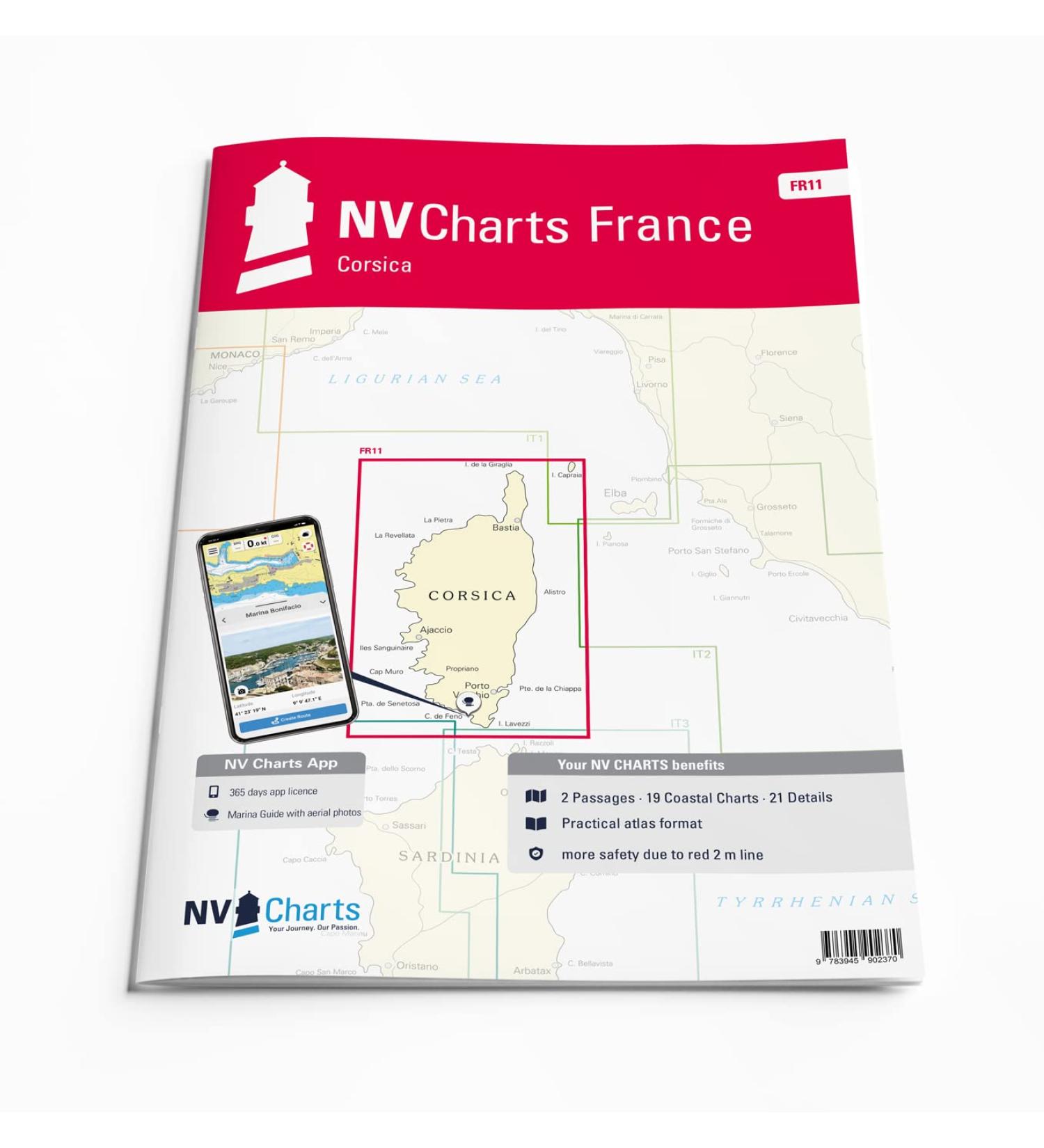 NV Atlas France FR 11 with App License - Nautical Chart France - Corsica