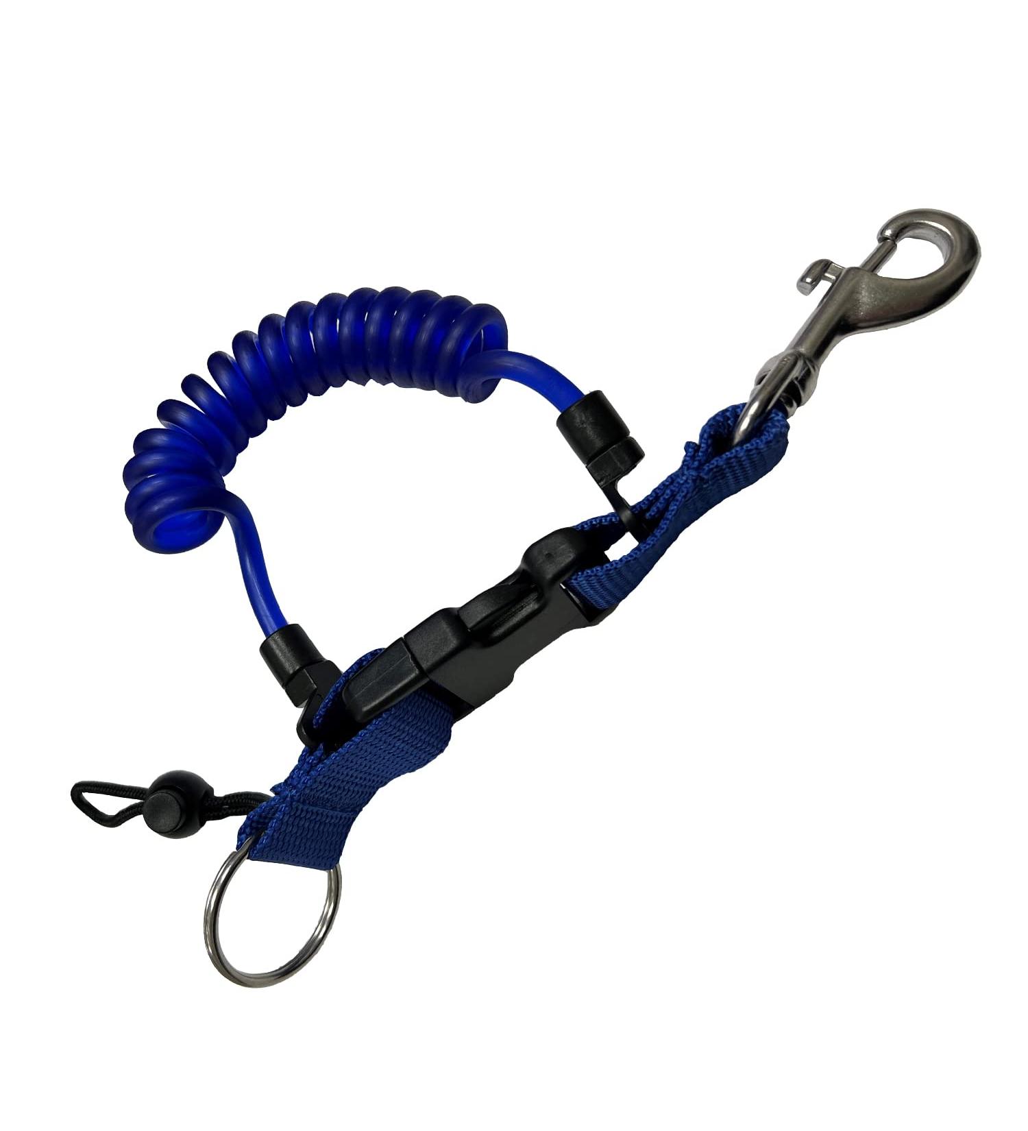 Scuba Choice Shark Coil Lanyard with Steel Snap & Quick Release Buckle - Blue - Buy Online on SooperMarket.com