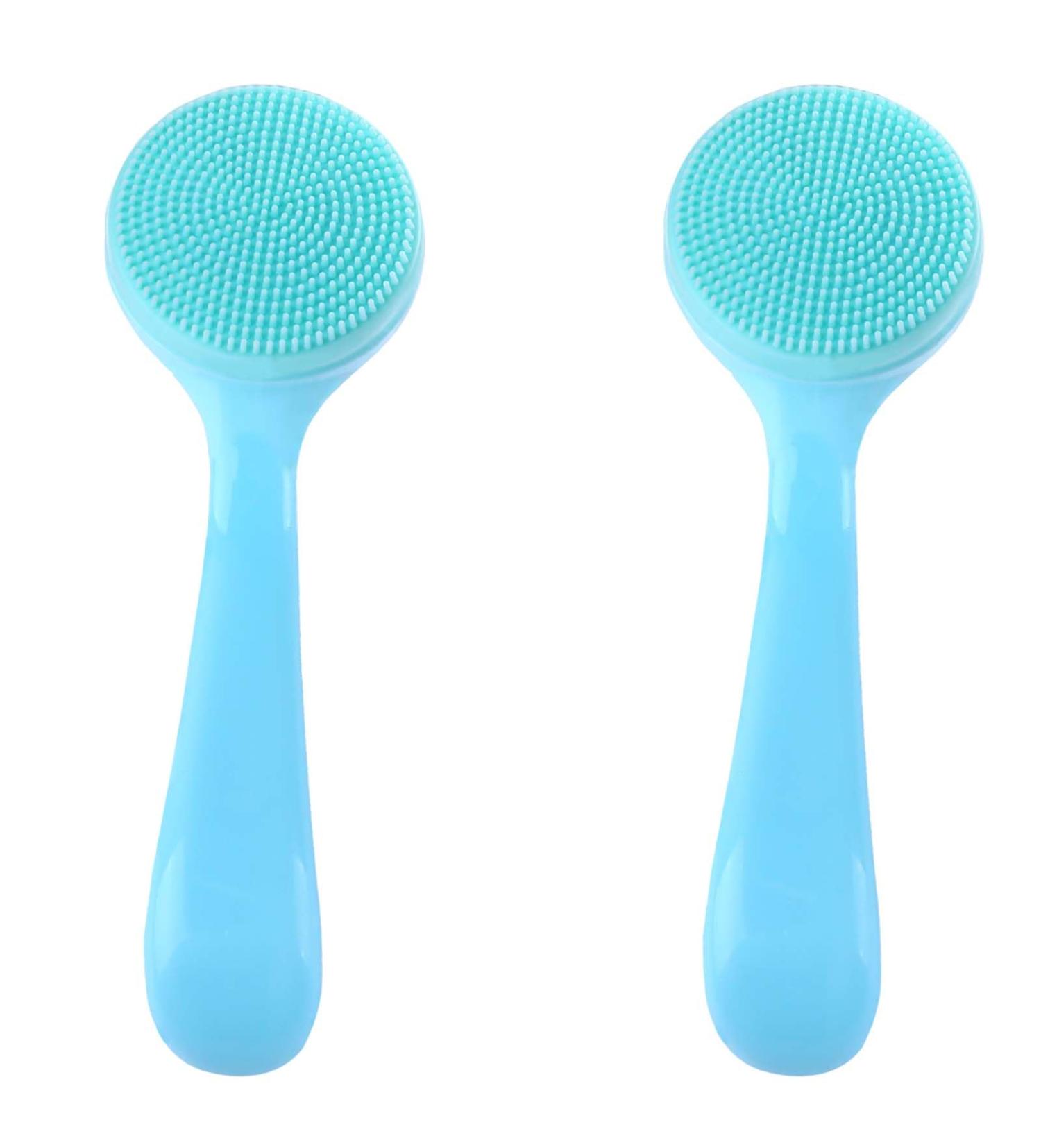 Wllhyf 2-Pack Manual Face Cleaning Brush - Soft Silicone Peeling Pads for Skin Care (Blue) - Gentle Cleanse & Remove Imprints - Buy Online on SooperMarket.com