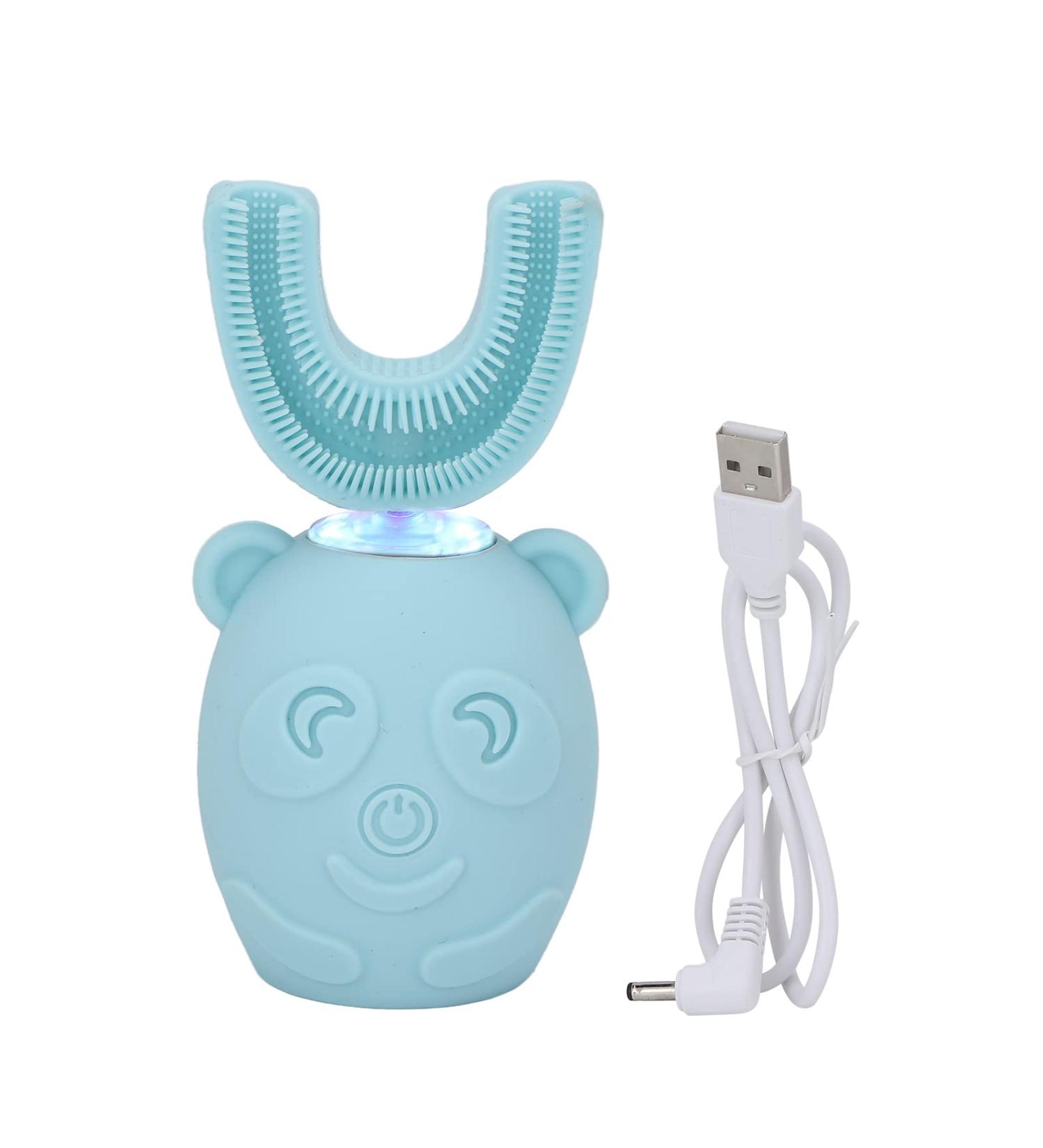 U-Shaped Waterproof Cartoon Electric Toothbrush for Kids - 360 Cleaning Tool for Effective Dental Care - Buy Online on SooperMarket.com