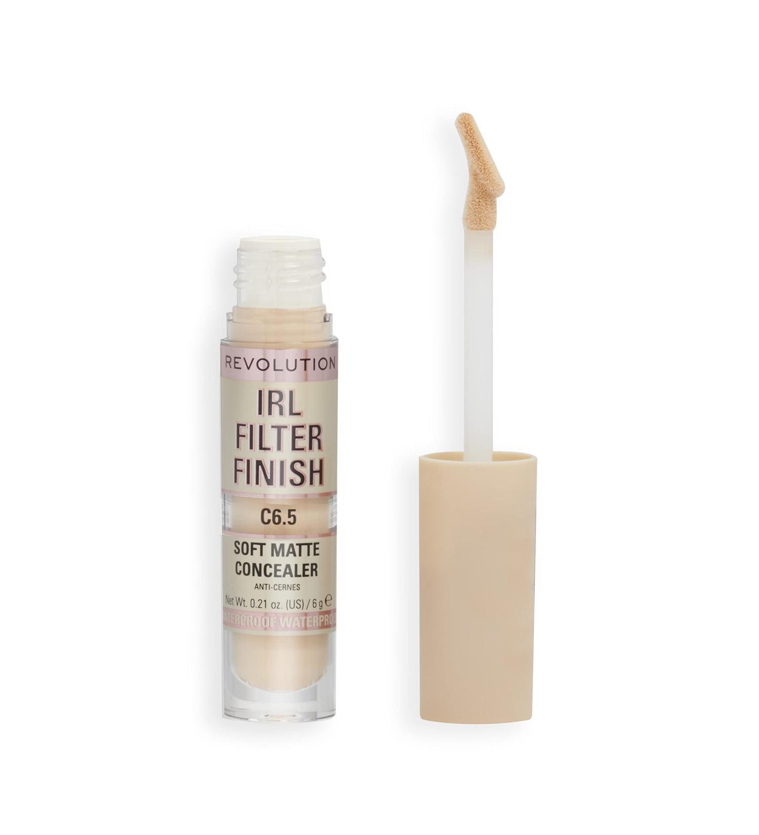 Makeup Revolution IRL Filter Finish Soft Matte Concealer C6.5 - 6g Pack | Medium to Full Coverage for Light to Medium Skin Tones - Buy Online on SooperMarket.com
