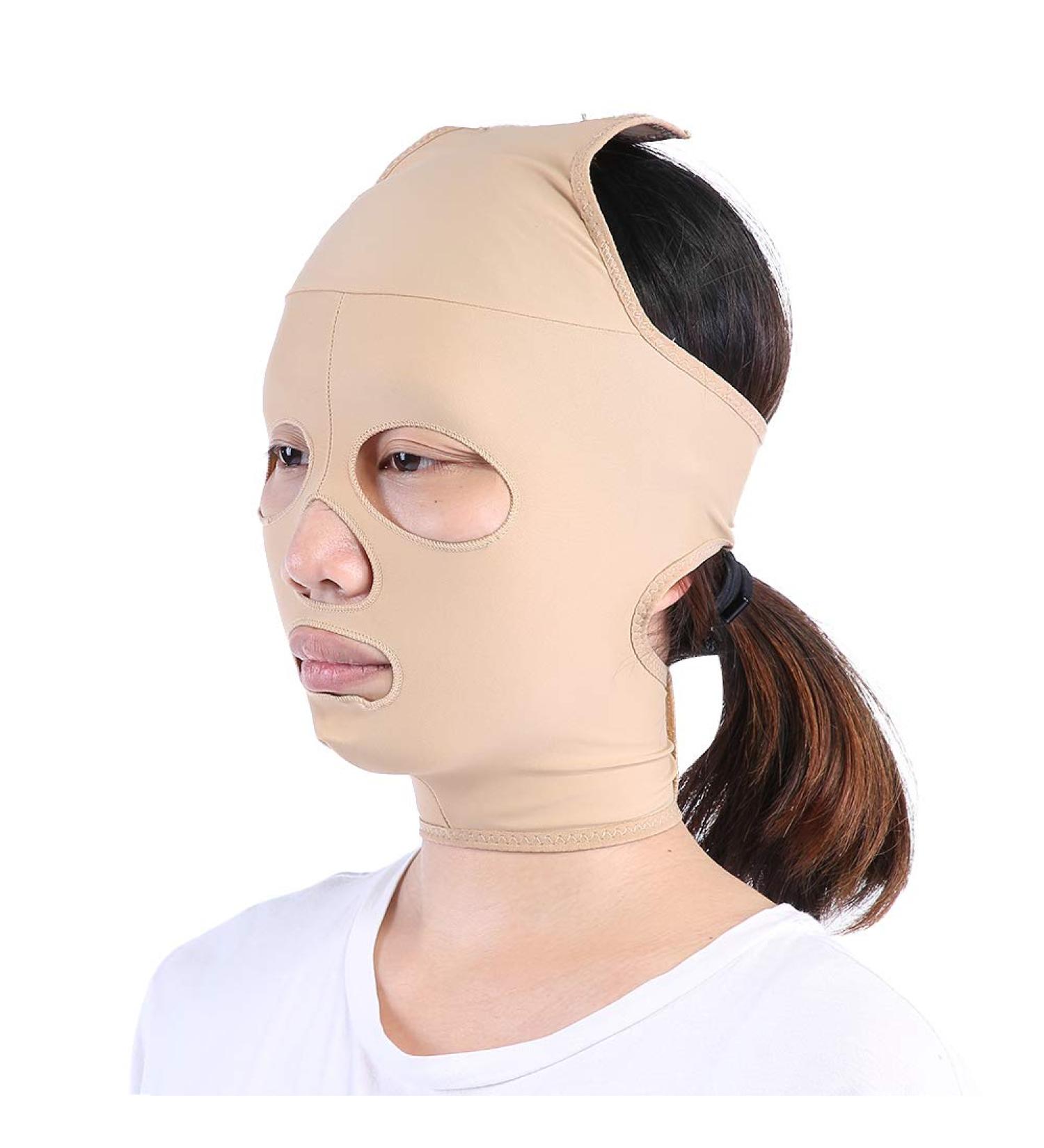 Breathable Face Lifting Slimming Belt | Elastic Anti-Aging V Shape Line Chin Cheek Lift Up Band | Double Chin Reducer for Wrinkles Sagging | Full Coverage Bandage for a Defined Jawline (M) - Buy Online on SooperMarket.com