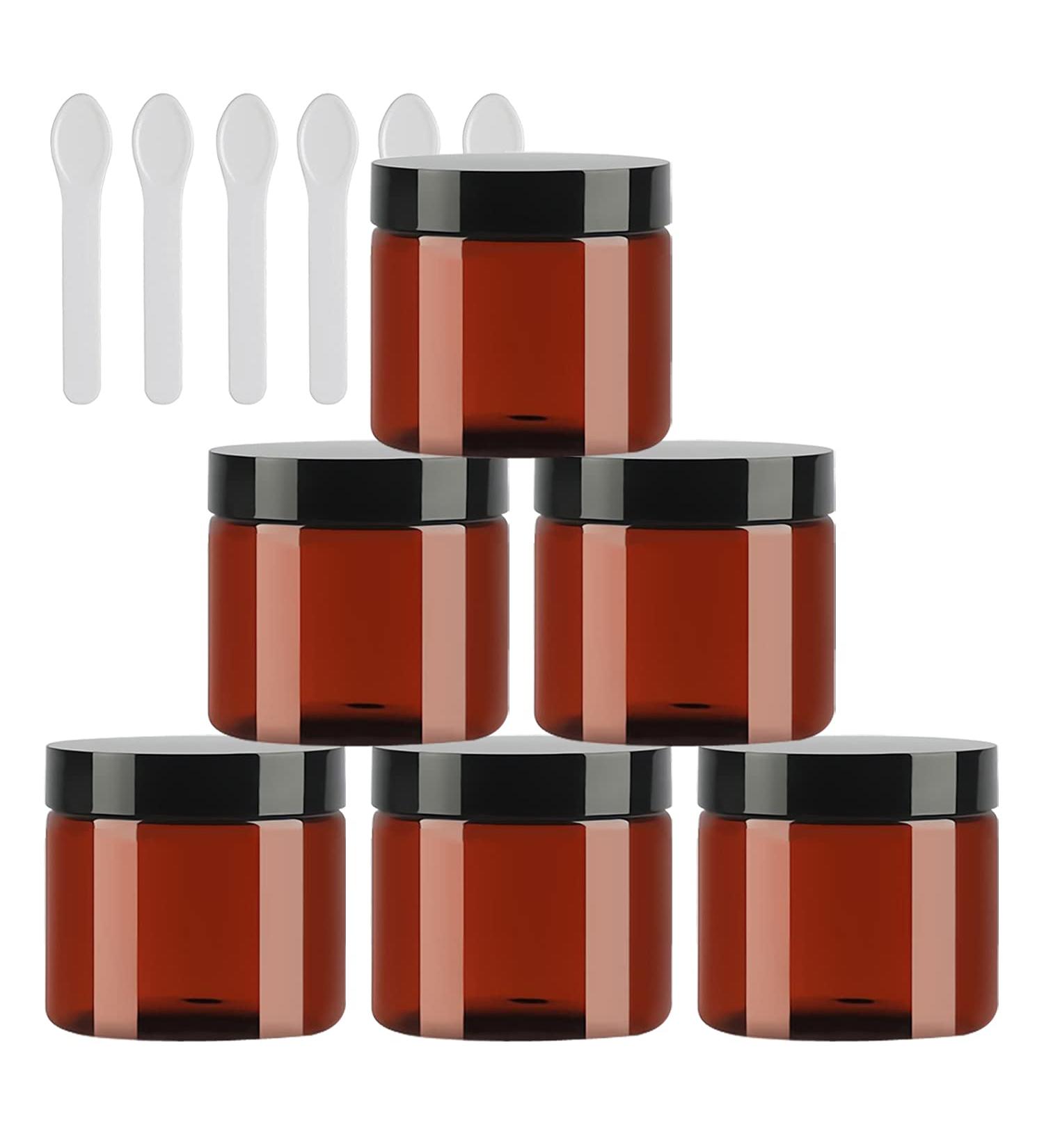 Buy Tianzd 6-Piece 50ml Brown Plastic Empty Cream Can Set with Black Lid - Ideal for Cosmetics & Storage - Buy Online on SooperMarket.com