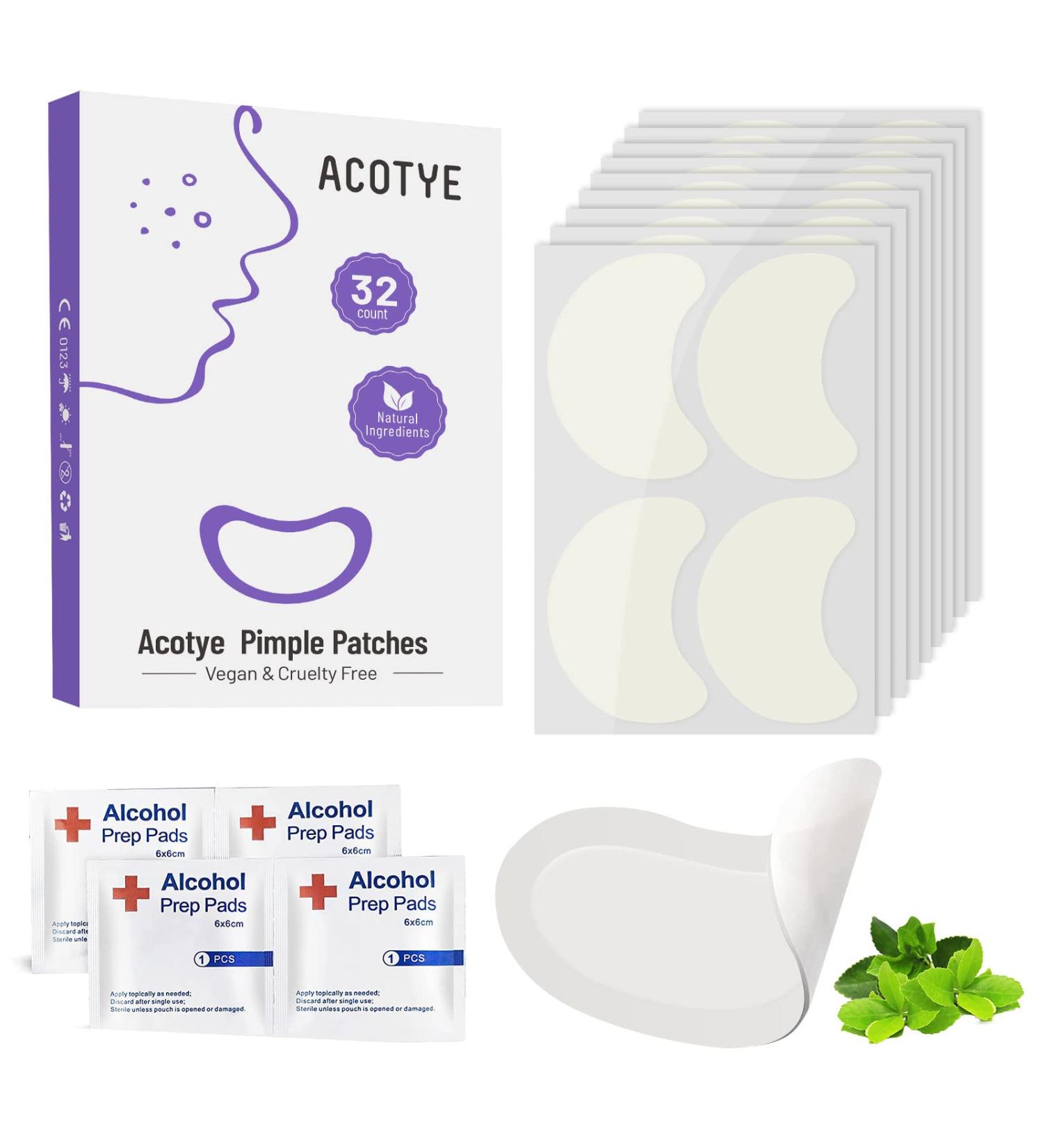 Acotye Pimple Patches - 32 Powerful Large Tea Tree Oil & Salicylic Acid Acne Treatments for Quick Healing of Breakouts on Chin Cheeks & Back - Buy Online on SooperMarket.com