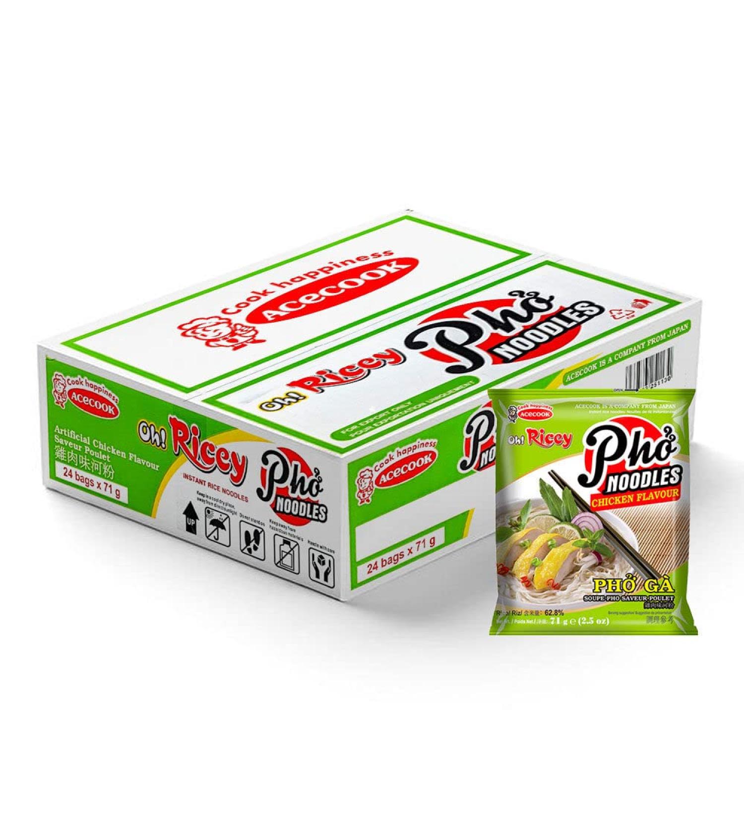 Acecook Oh! Ricey Vietnamese PHO Chicken Flavour Instant Noodles 71g (Box Of 24)