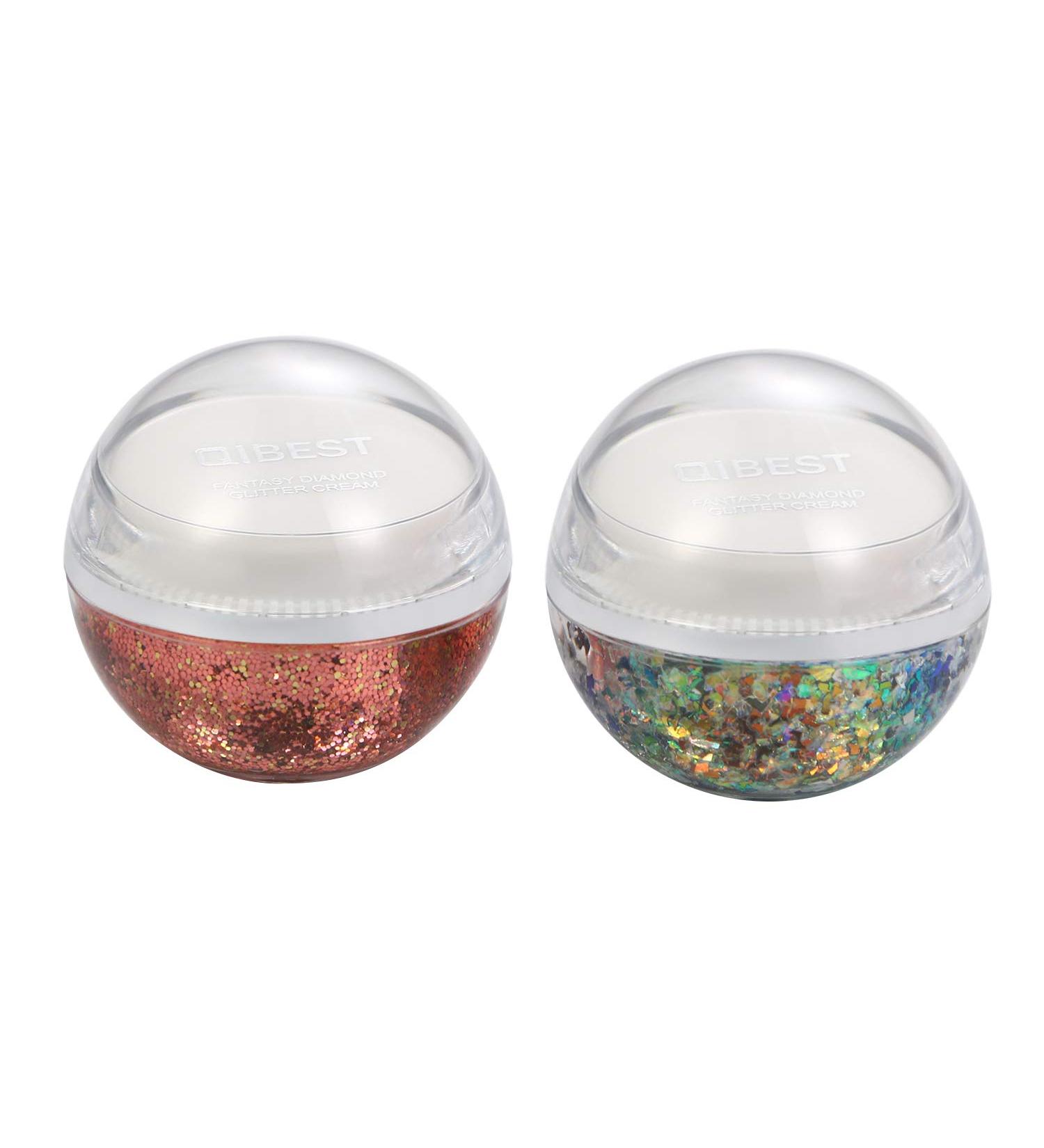 2Pcs Vegan Holographic Body Glitter Cruelty-Free Nail Hair Face & Body Glitter for Festivals & Cosplay - Buy Online on SooperMarket.com