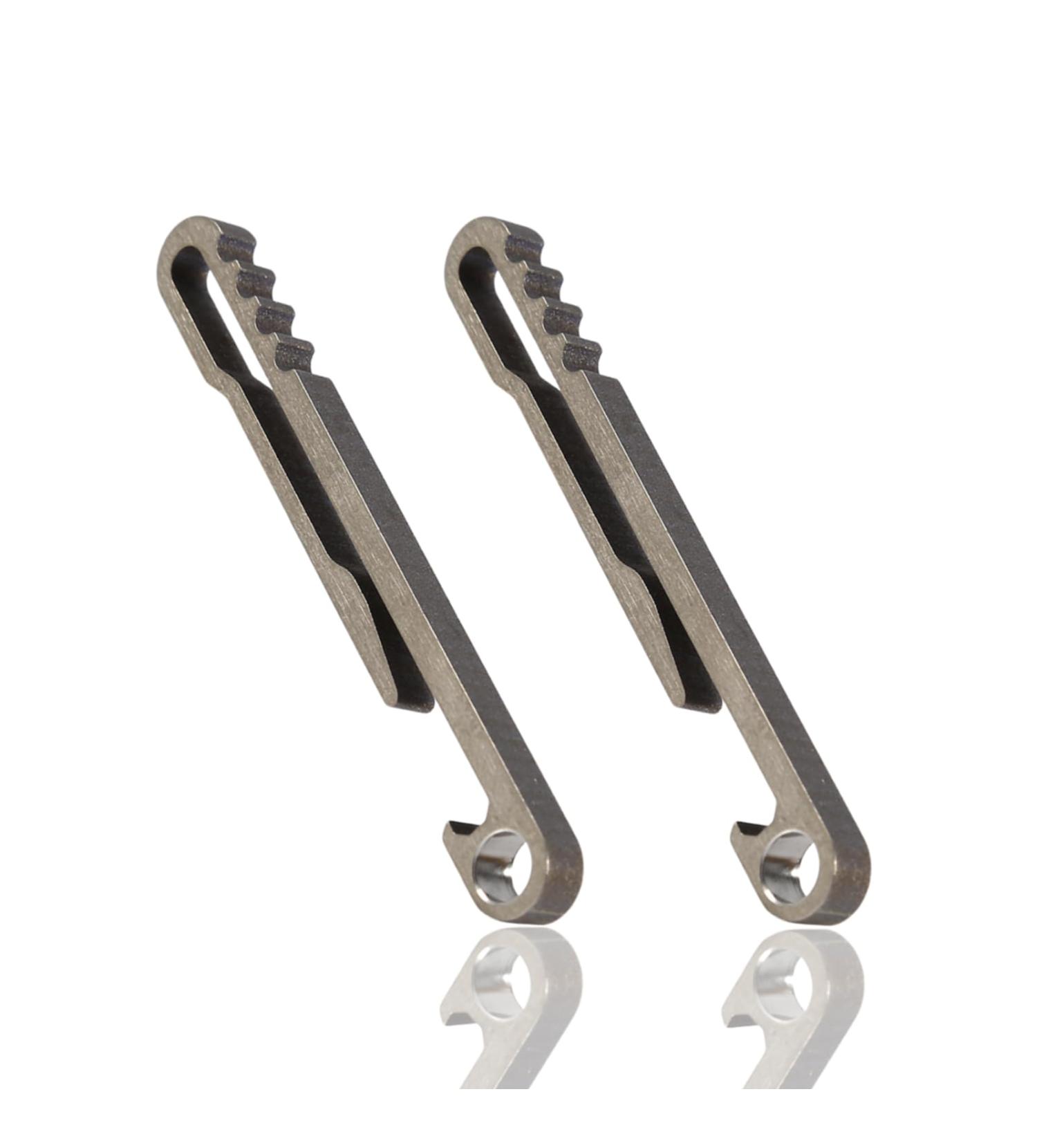2Pcs Titanium EDC Keychain Bottle Openers | Multi-Functional Belt Clip for Camping & Home - Buy Online on SooperMarket.com