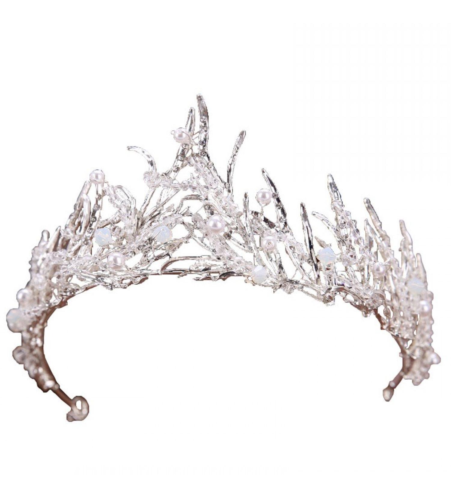 Miranda's Bridal Women's Pearl Crown Tiara Headband for Pageants and Bridal Shoots - Buy Online on SooperMarket.com
