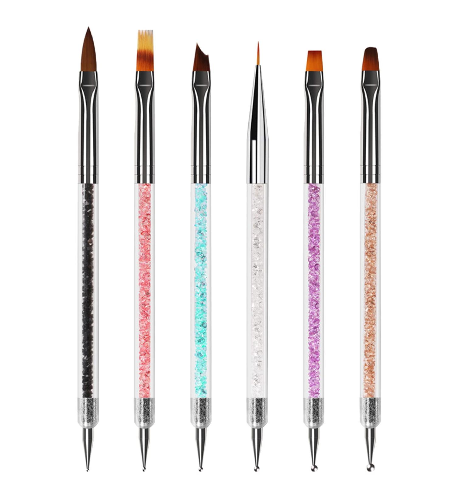 Nail Art Liner Brush Set - 6 Double-Sided Painting Pens for Gel Nails | DIY Nail Art Design Tools - Buy Online on SooperMarket.com