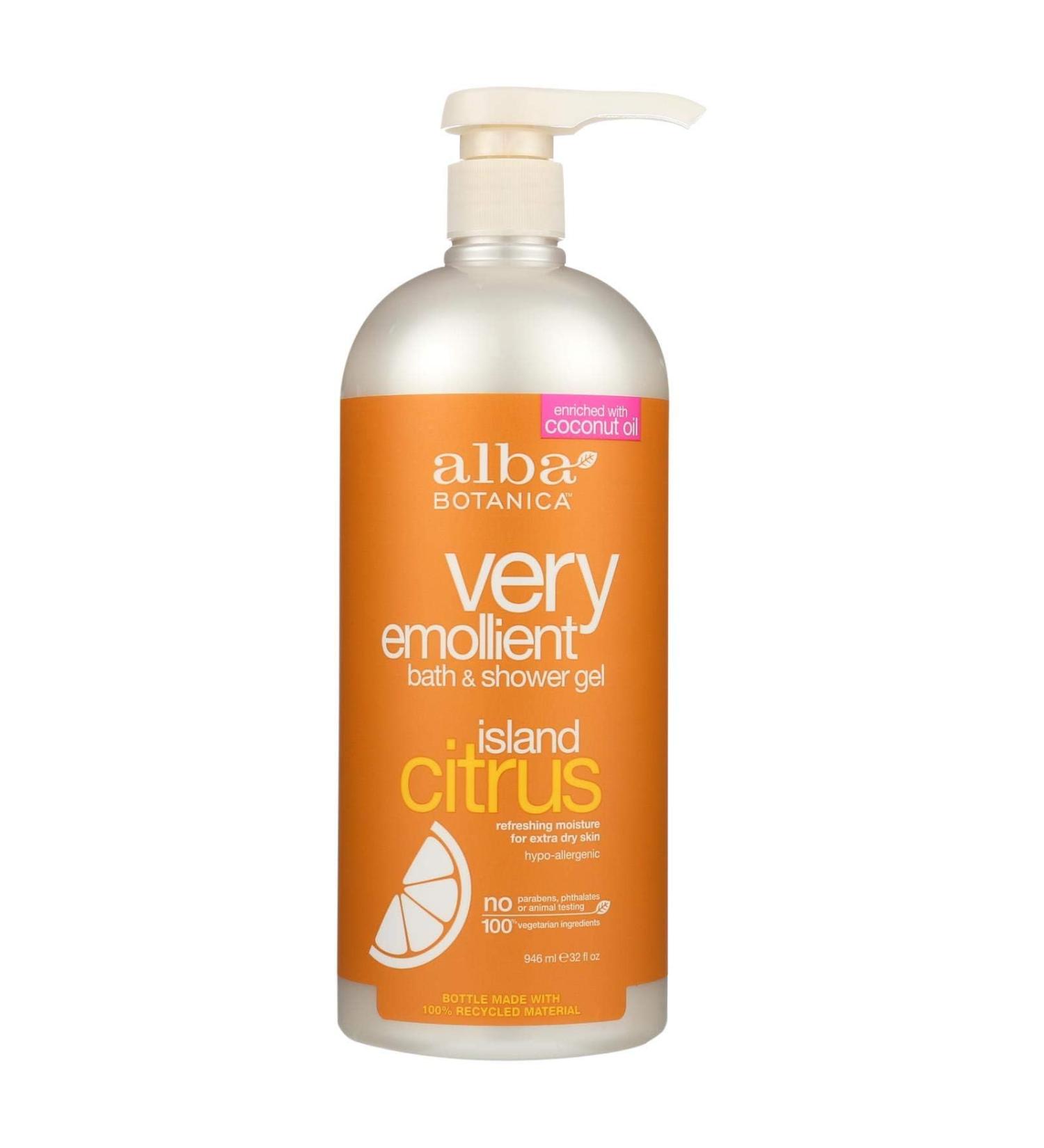 Very Emollient Bath & Shower Gel Island 32 fl oz (947 ml) Gel by Alba Botanica