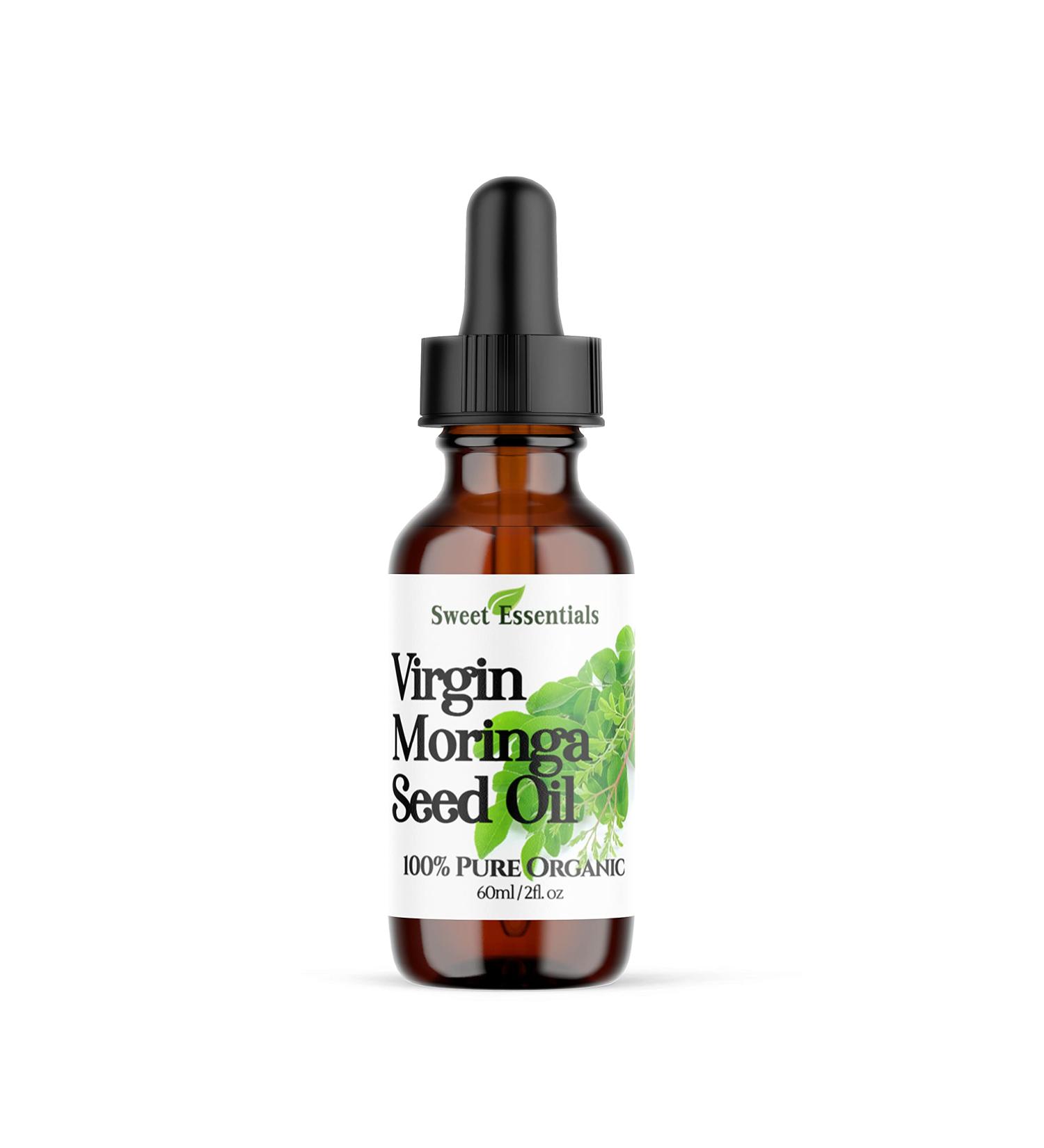 Sweet Essentials Organic Virgin Moringa Seed Oil 2oz | 100% Pure Cold-Pressed | Natural Moisturizer for Skin Hair & Face | Imported from India - Buy Online on SooperMarket.com
