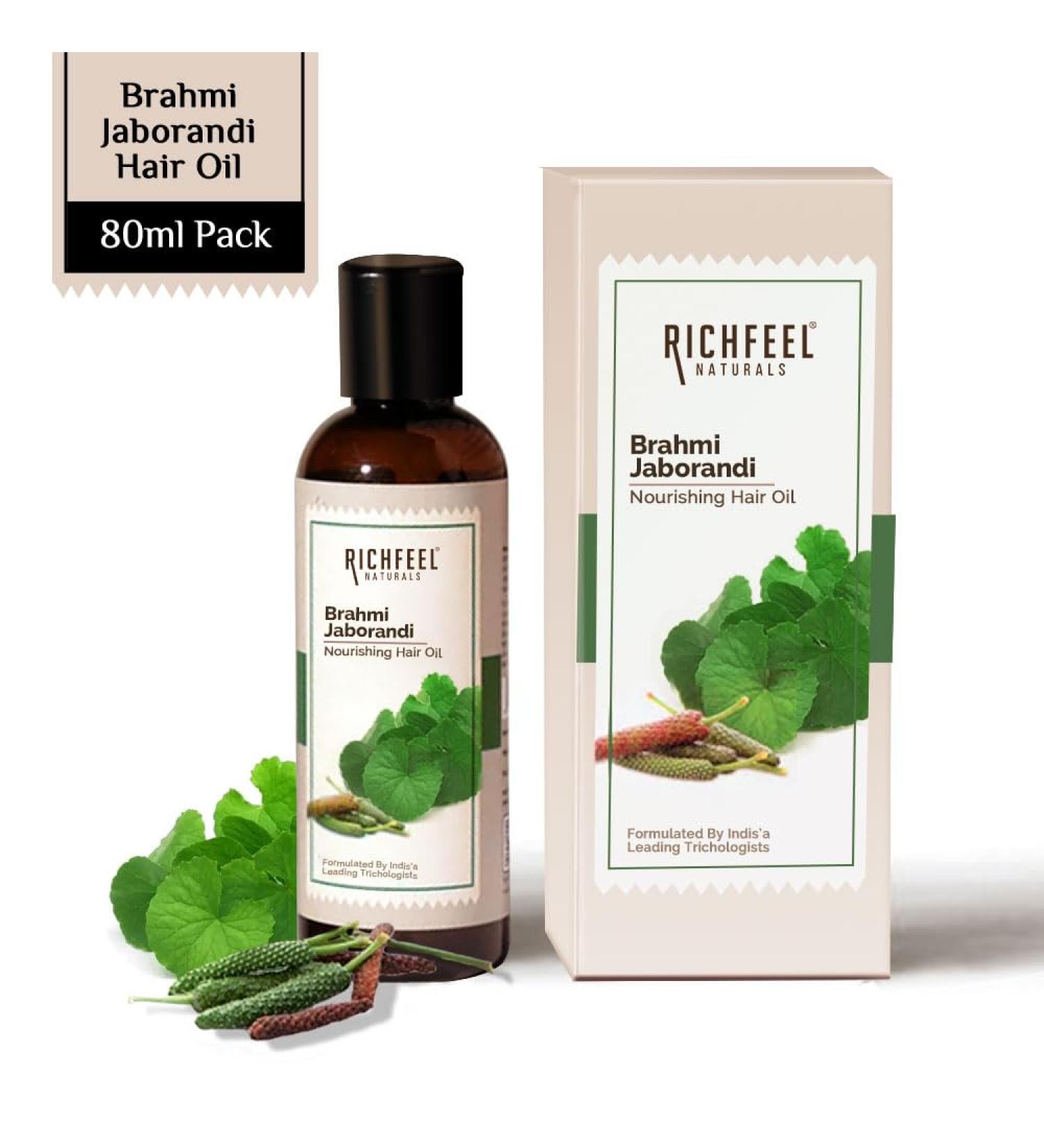 Richfeel Brahmi Jaborandi Nourishing Hair Oil - Strengthens Nourishes Promotes Growth and Soothes | 80 ml - Buy Online on SooperMarket.com