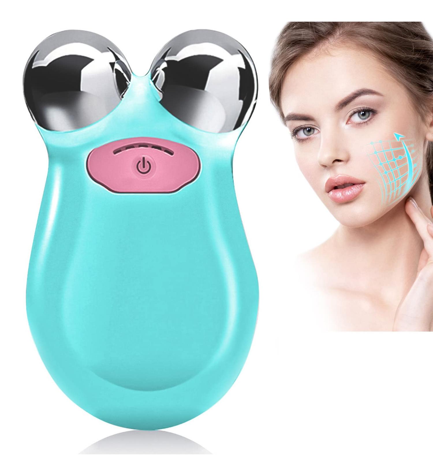Microcurrent Face & Neck Massager for Wrinkle Reduction and Skin Tightening - Intelligent Facial Device for Contoured Beauty - Blue - Buy Online on SooperMarket.com