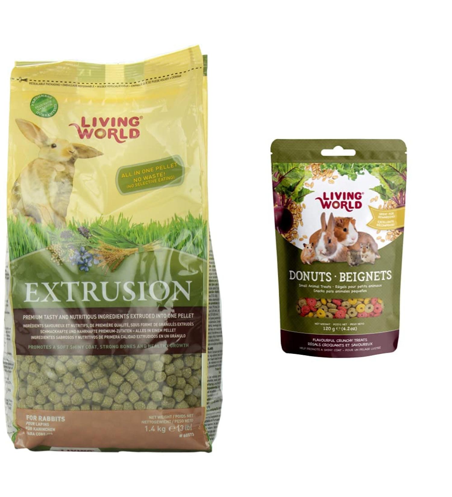 Living World Extrusion Rabbit Food (3-Pound) + Living World Small Animal Donuts (4.2 oz) - Buy Online on SooperMarket.com
