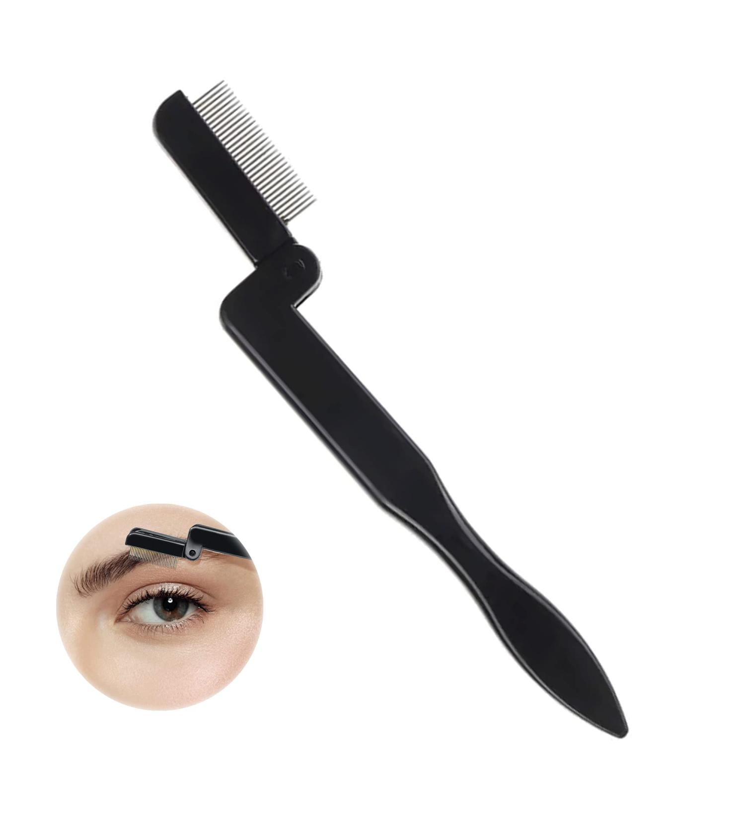 Stainless Steel Folding Eyelash Comb & Eyebrow Grooming Brush - Portable Makeup Tool for Women & Girls - Buy Online on SooperMarket.com