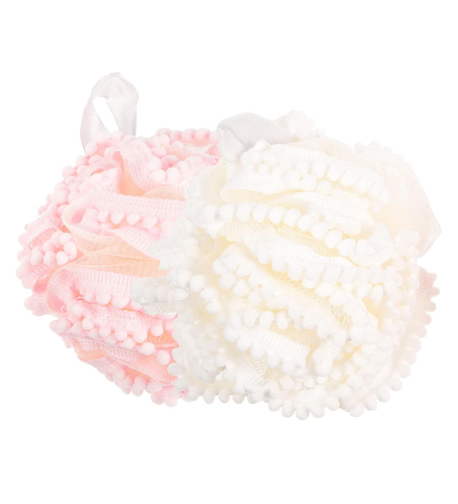 Gatuida Shower Ball - 2pcs Bath Scrub Flower Travel Body Brush & Back Cleaner Towel | Ideal for Relaxation & Cleaning - Buy Online on SooperMarket.com