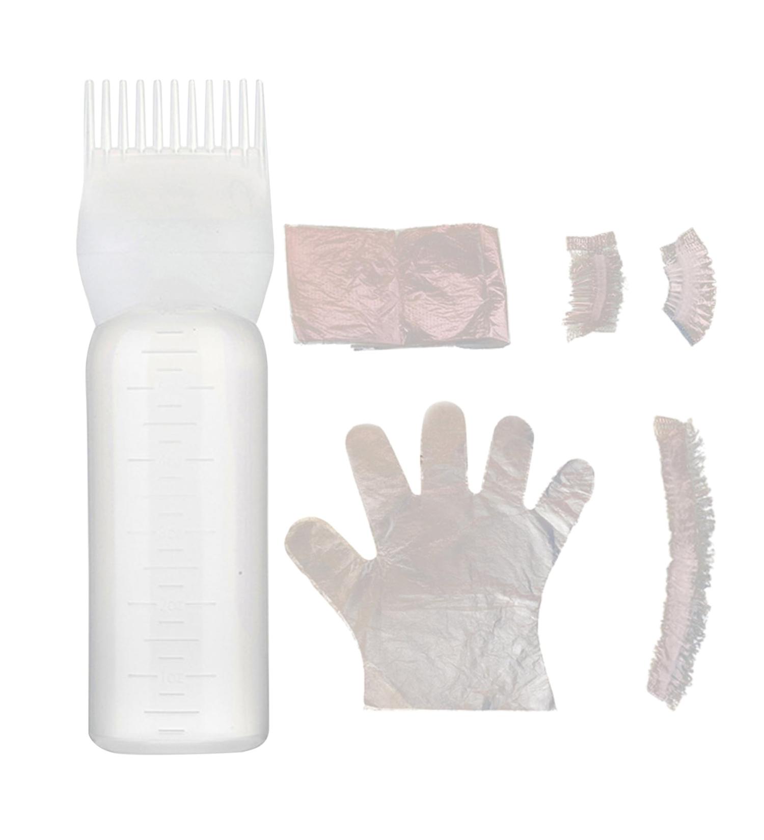 Hair Oil Applicator Bottle 160ml - Hair Dye Kit with Root Comb & Clear Scale for Home & Barber Shop Use - Buy Online on SooperMarket.com