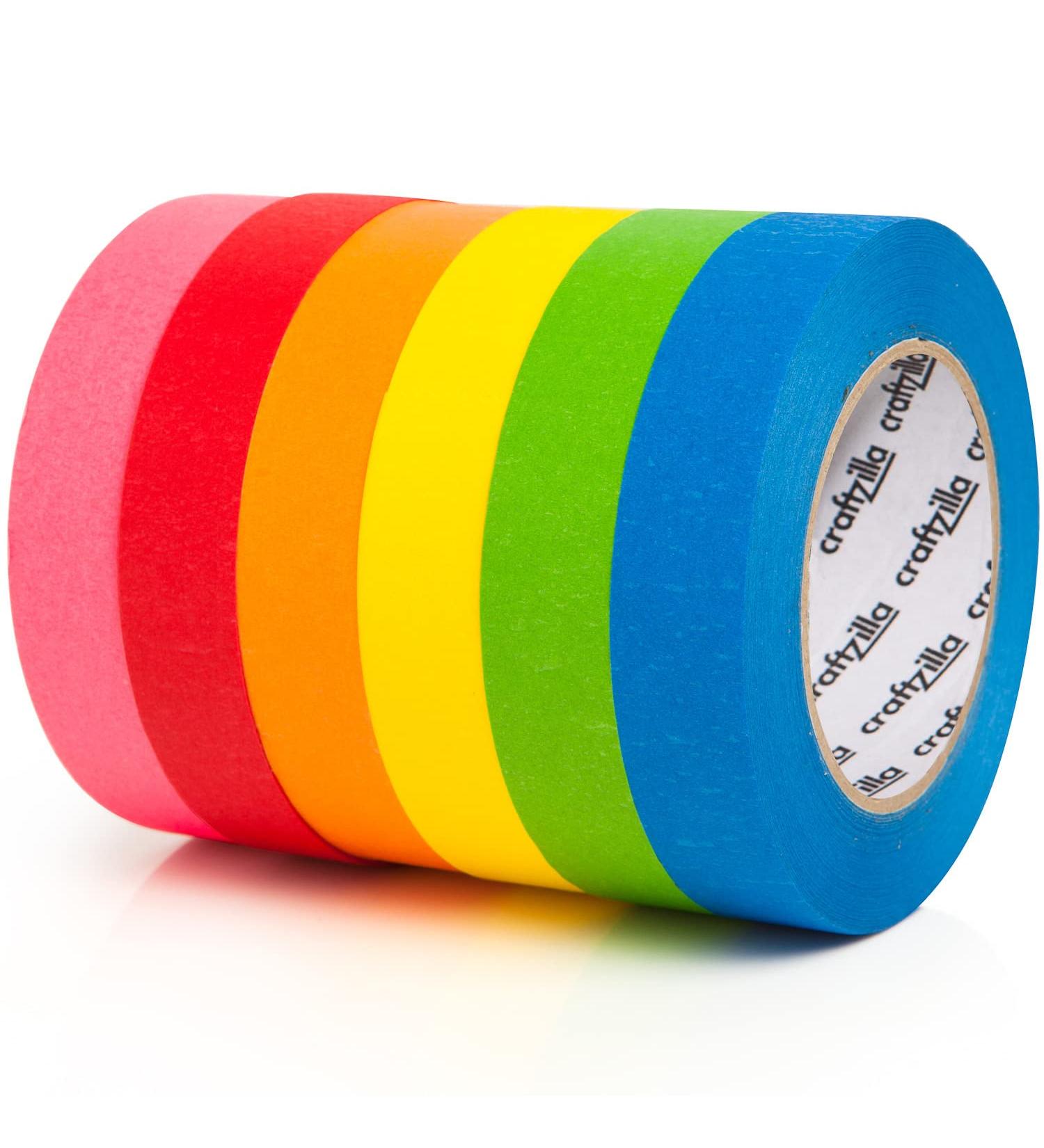 Craftzilla Colored Masking Tape Set - 6 Rolls, 990 Feet x 1 Inch Painter Tape Assortment - Buy Online on SooperMarket.com
