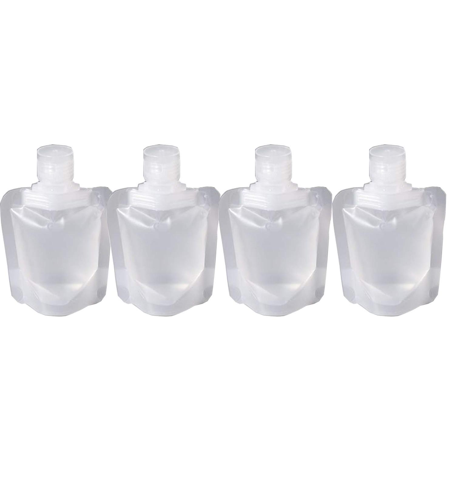 4 Pack Travel Bags Set | Refillable Portable Liquid Bags for Shampoo Cleanser & Gel (30ML) - Perfect for International Travel - Buy Online on SooperMarket.com