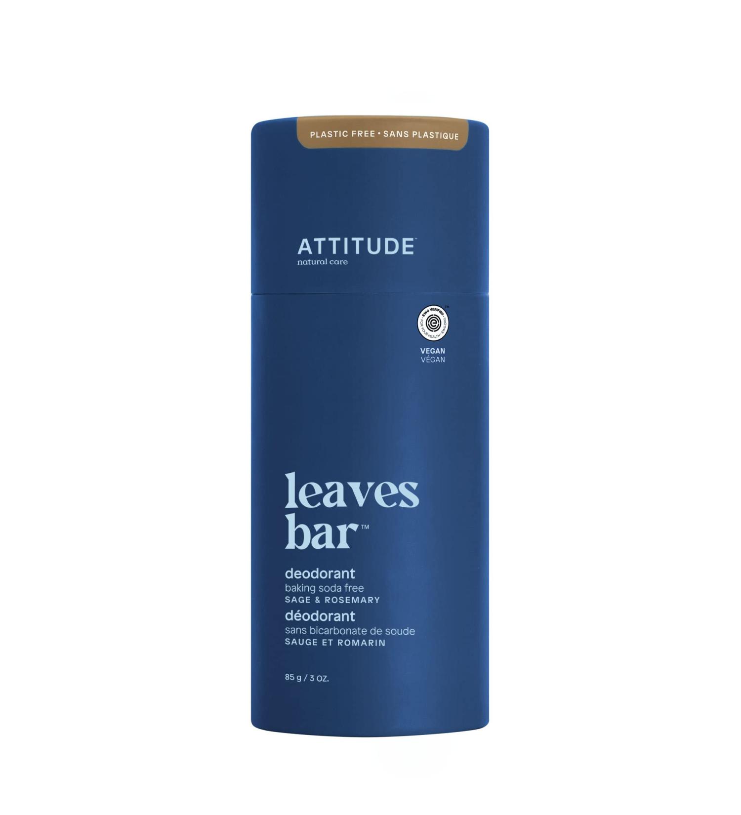 ATTITUDE Plastic-Free Deodorant | Aluminum & Baking-Soda Free | EWG Verified | Vegan & Cruelty-Free | Sage & Rosemary | 3 oz - Buy Online on SooperMarket.com